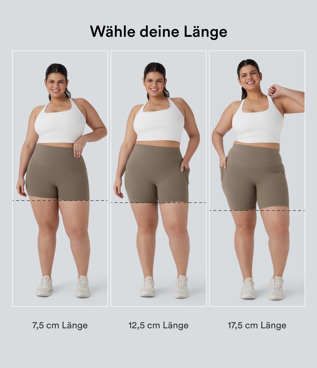 Dawn Brown Halara UltraSculpt™ - Formende Workout-Shorts mit hohem Bund, Seitentaschen und Bauchkontrolle - Plus-Size, 17,8 cm / 2