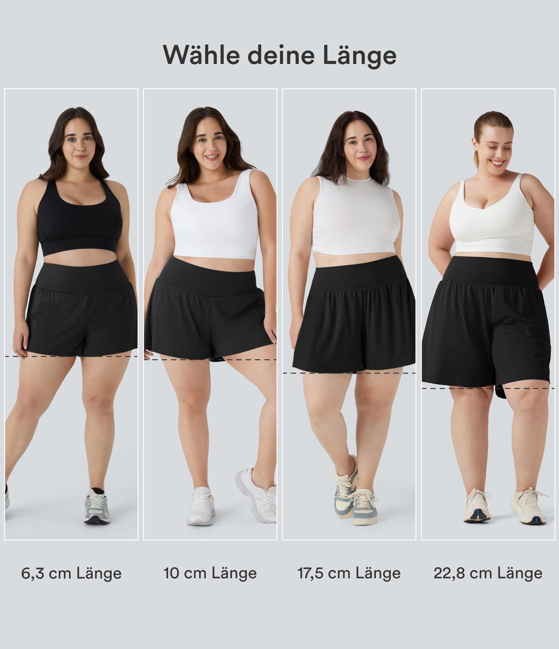 Winterberry SoftlyZero™ Airy - 2-in-1 Yoga-Shorts mit superhohem Bund, mehreren Taschen und InstantCool - Plus-Size, 22,9 cm / 2