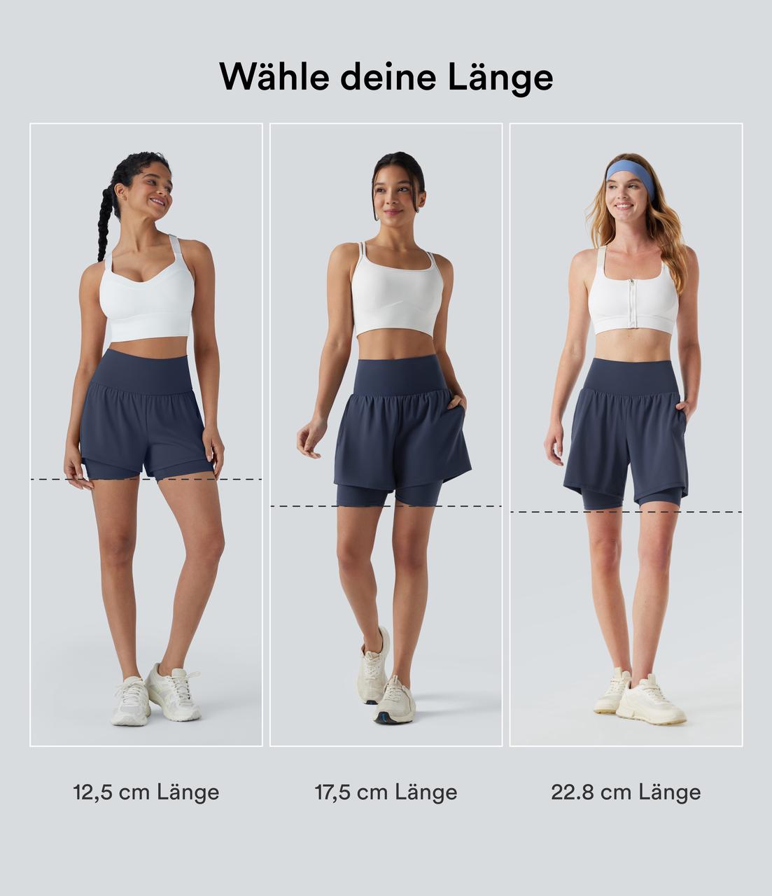 Mood Indigo Softlyzero™ Airy, superhohe 2-in-1-Yoga-Shorts mit kühlendem Tragegefühl, mit Taschen - 22,86 cm / 2