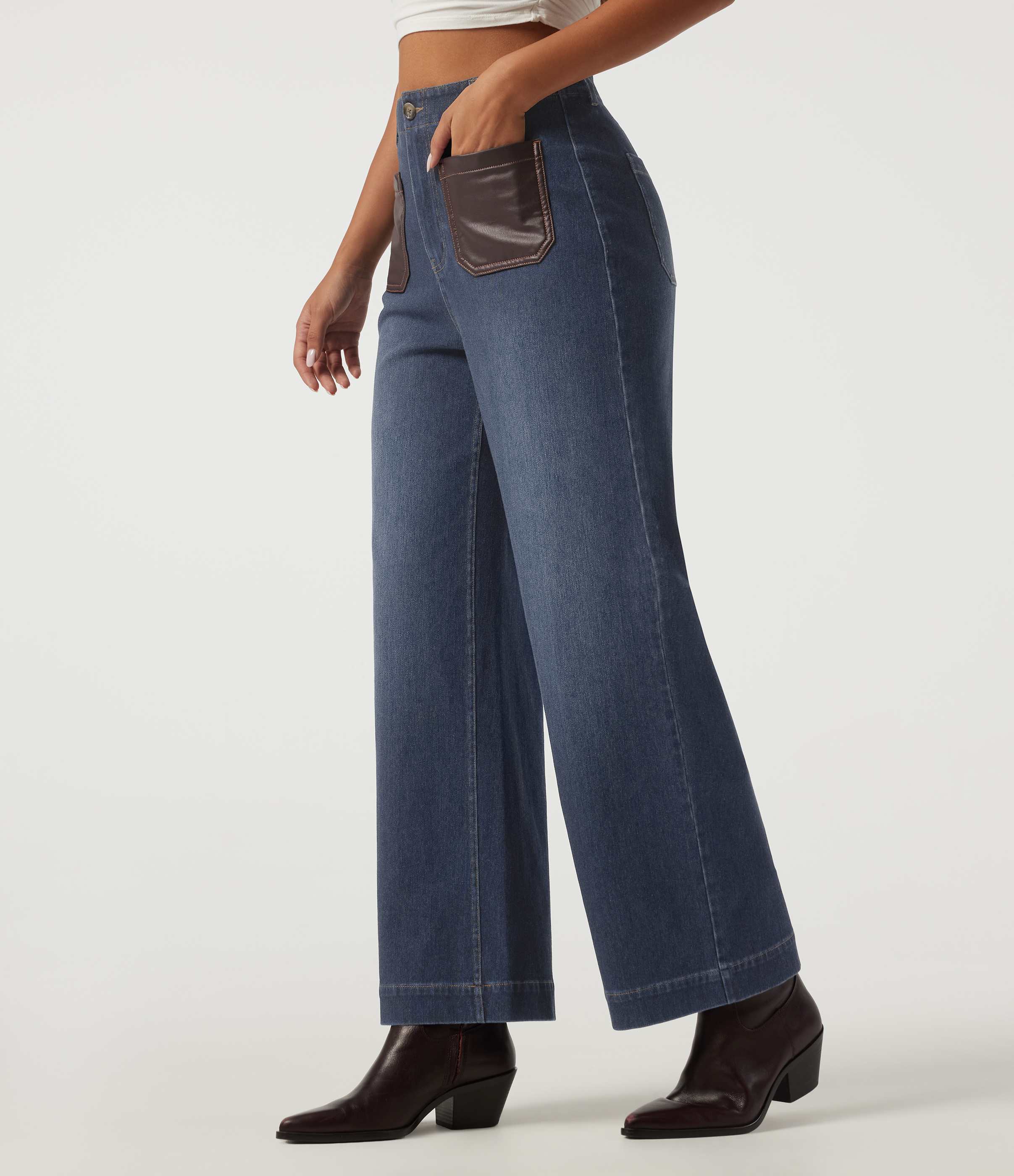 Halara Flex™ High Waisted Straight Leg Casual Jeans with Pockets