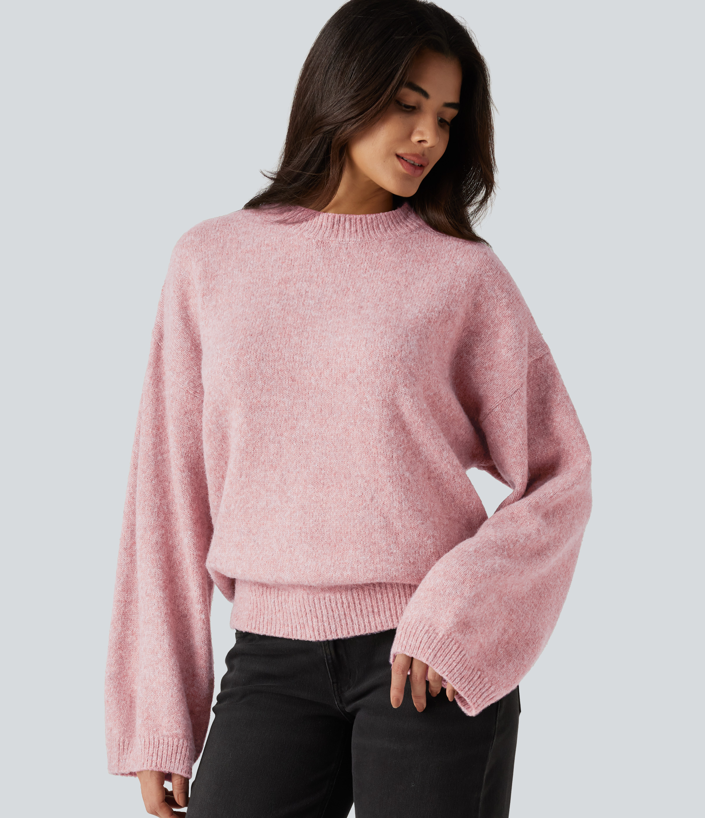 Pull de bureau à col montant et manches longues