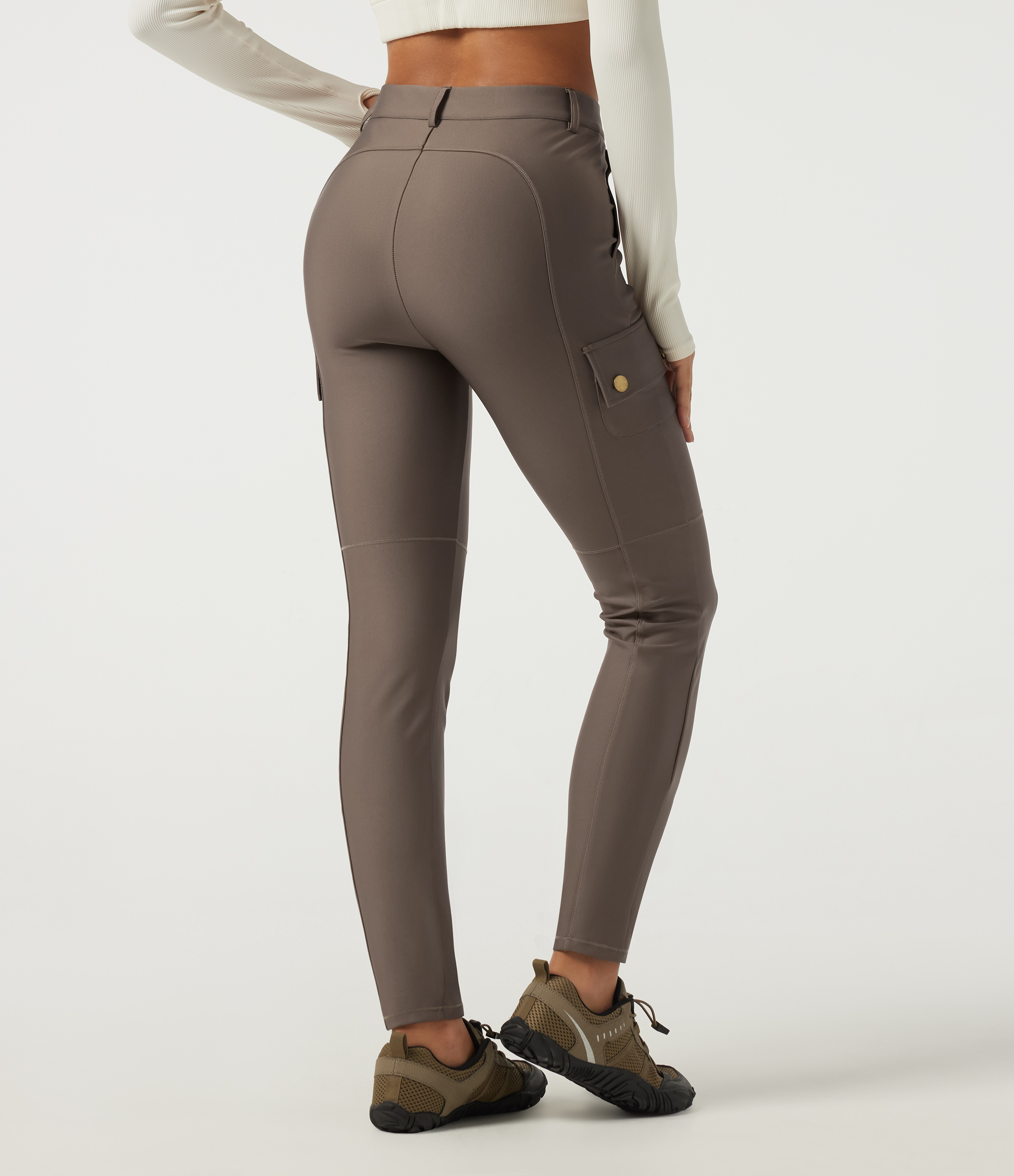 Hay Brown High Waisted Skinny Hiking Pants with Pockets / 2