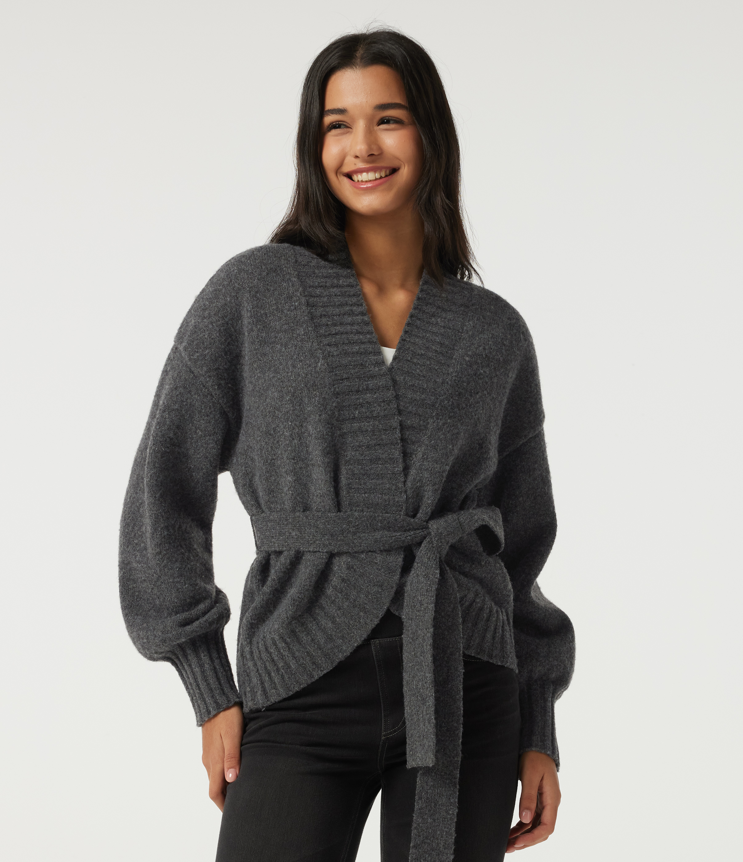 Long Sleeve Tie Front Casual Cardigan