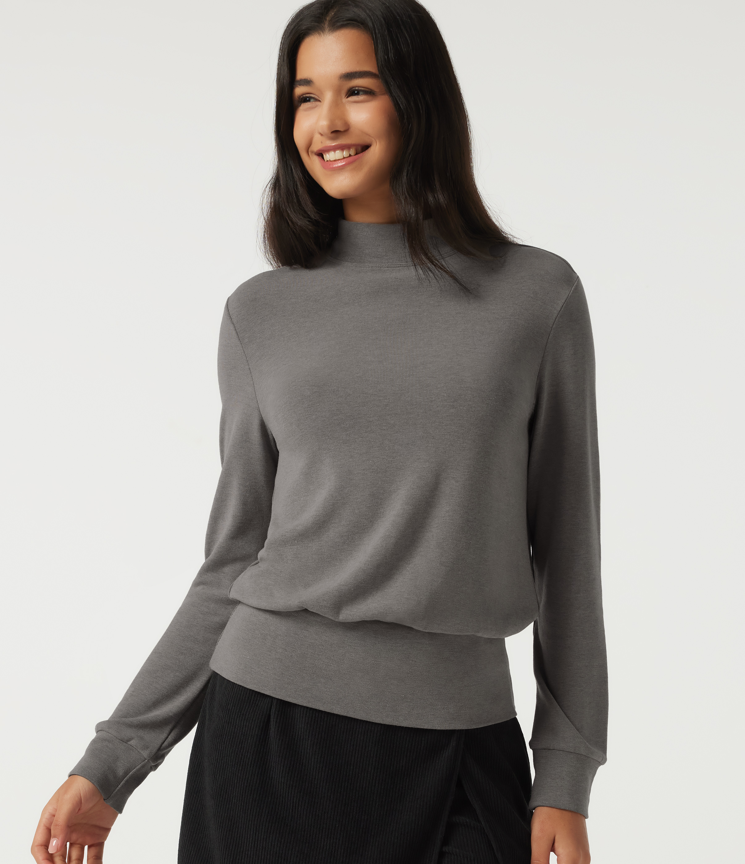 Mock Neck Long Sleeve Casual Top