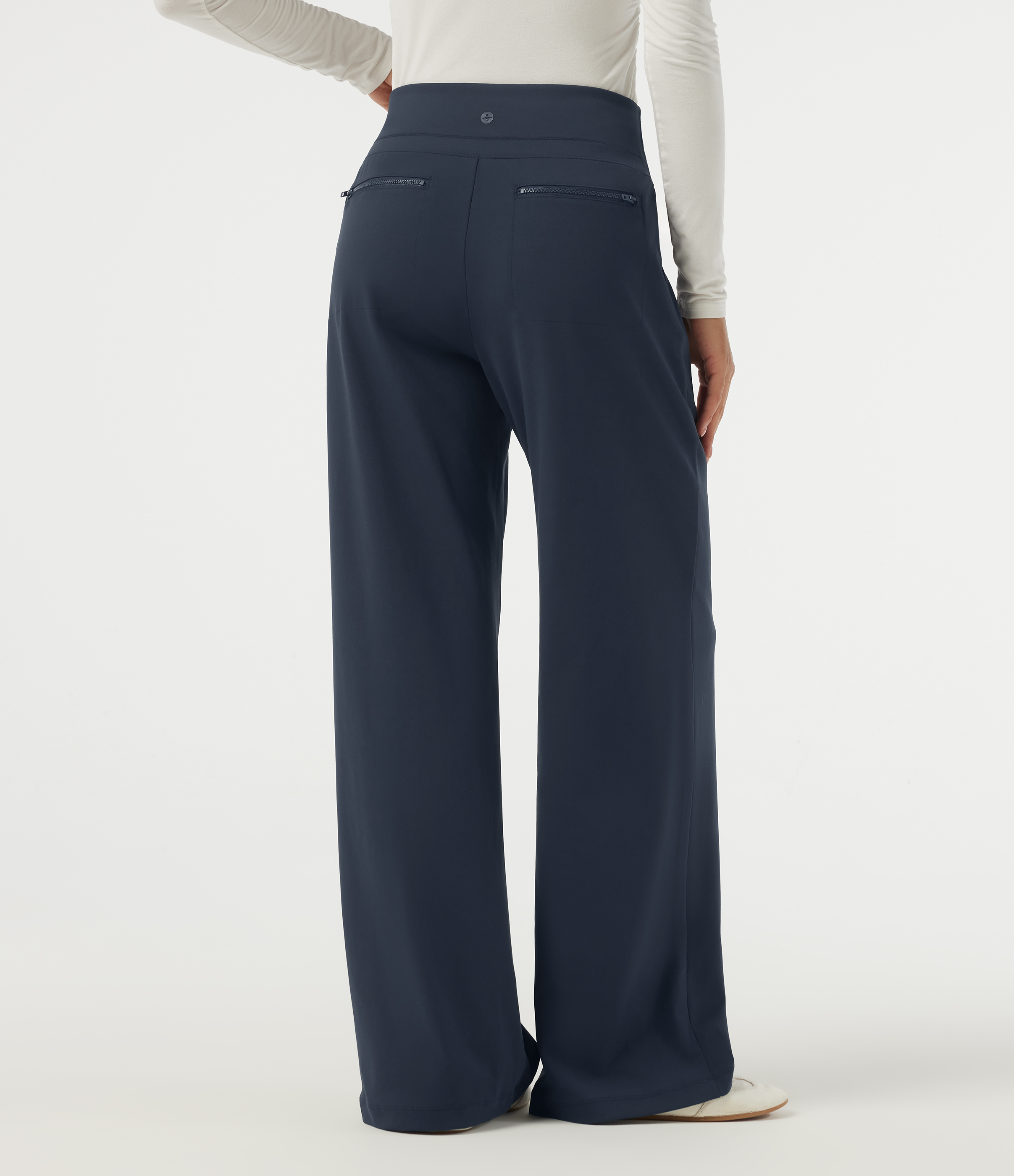 Midnight Blue Pantalon de bureau Halara Flex™ DayStretch taille haute coupe droite avec poches / 2