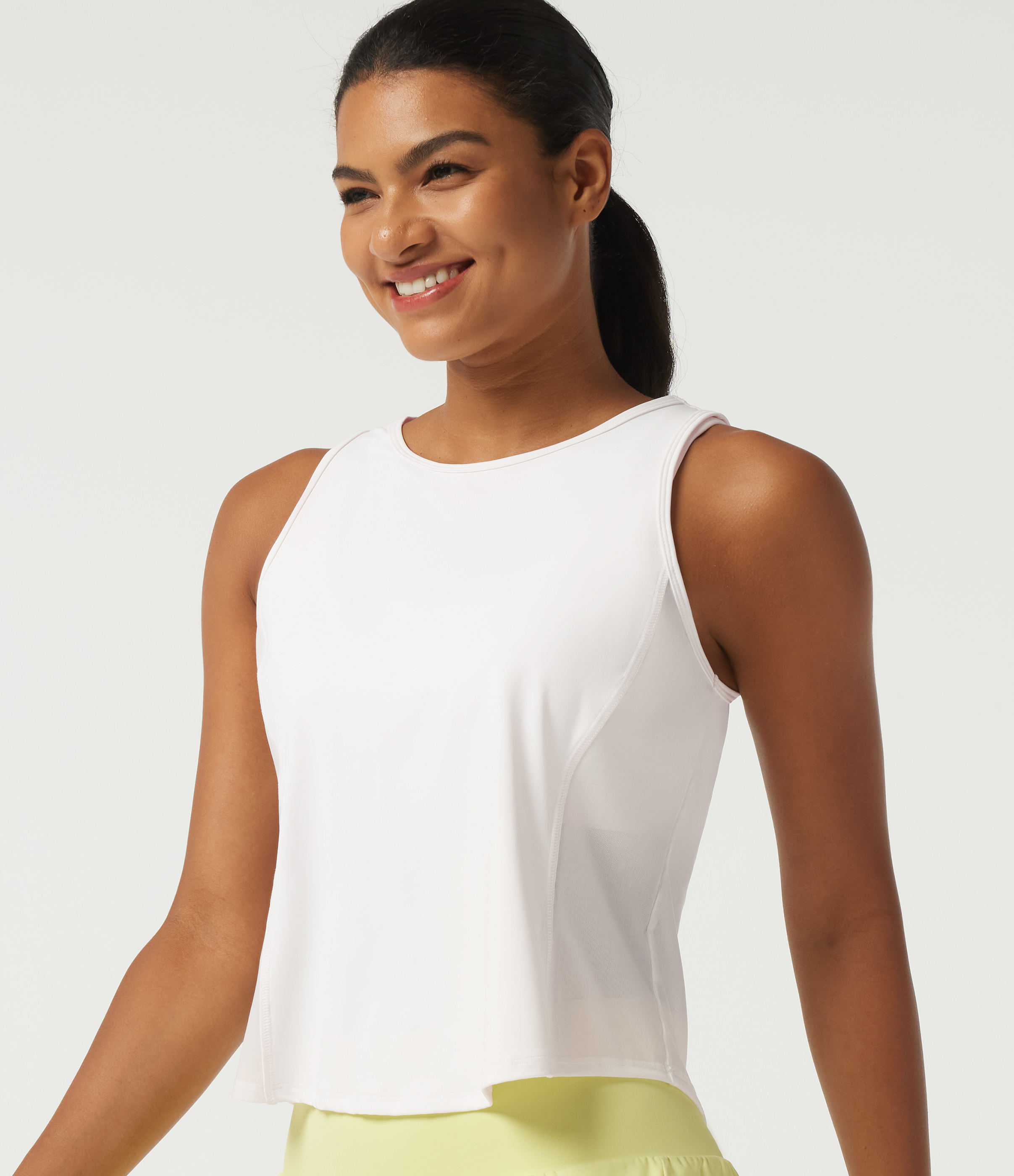 SoftlyZero™ Airy InstantCool Round neck Contrast Mesh Curved Hem Running Tank Top