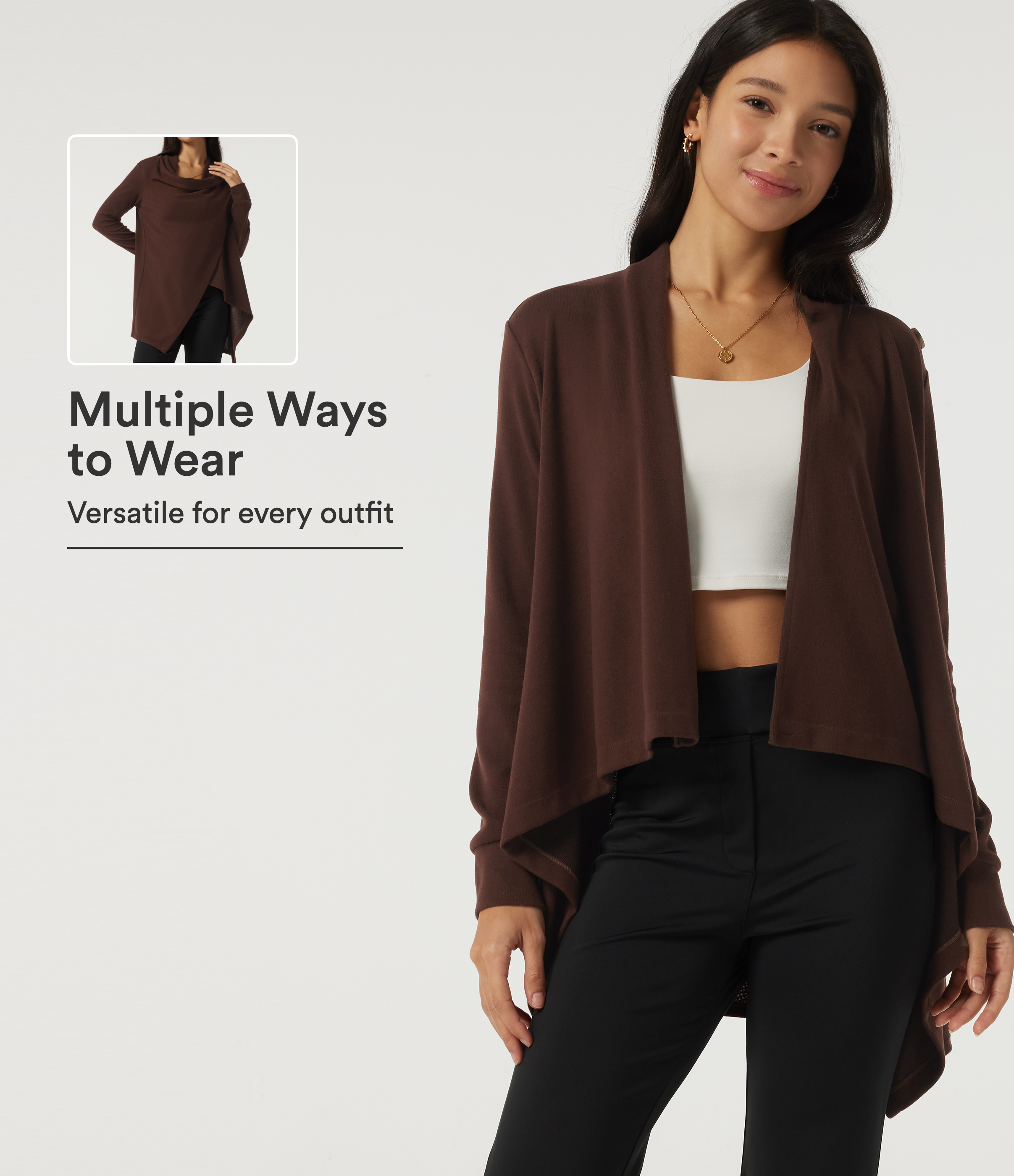 Long Sleeve Asymmetric Wrapped Casual Top