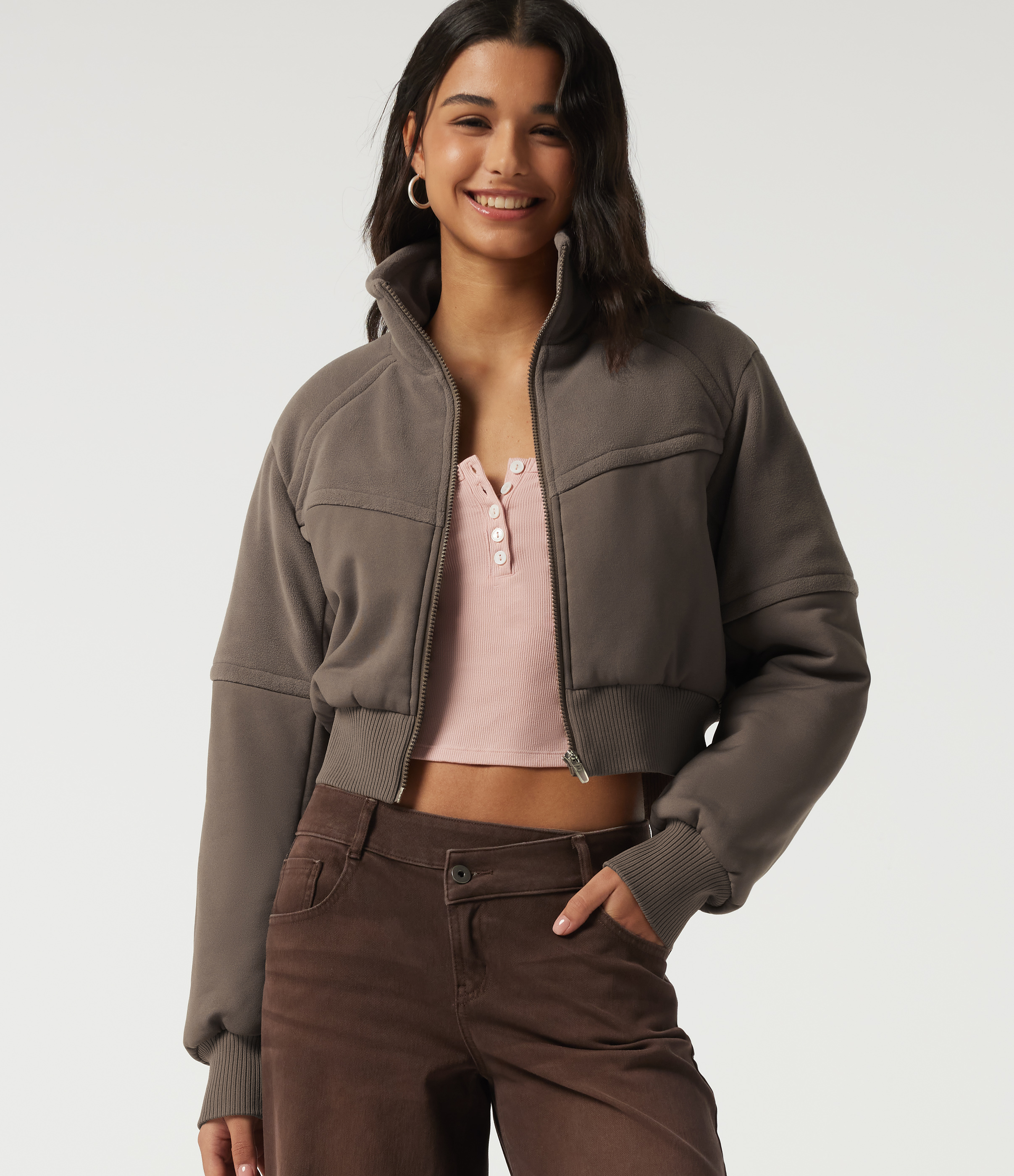 Stand Collar Long Sleeve Casual Padded Jacket