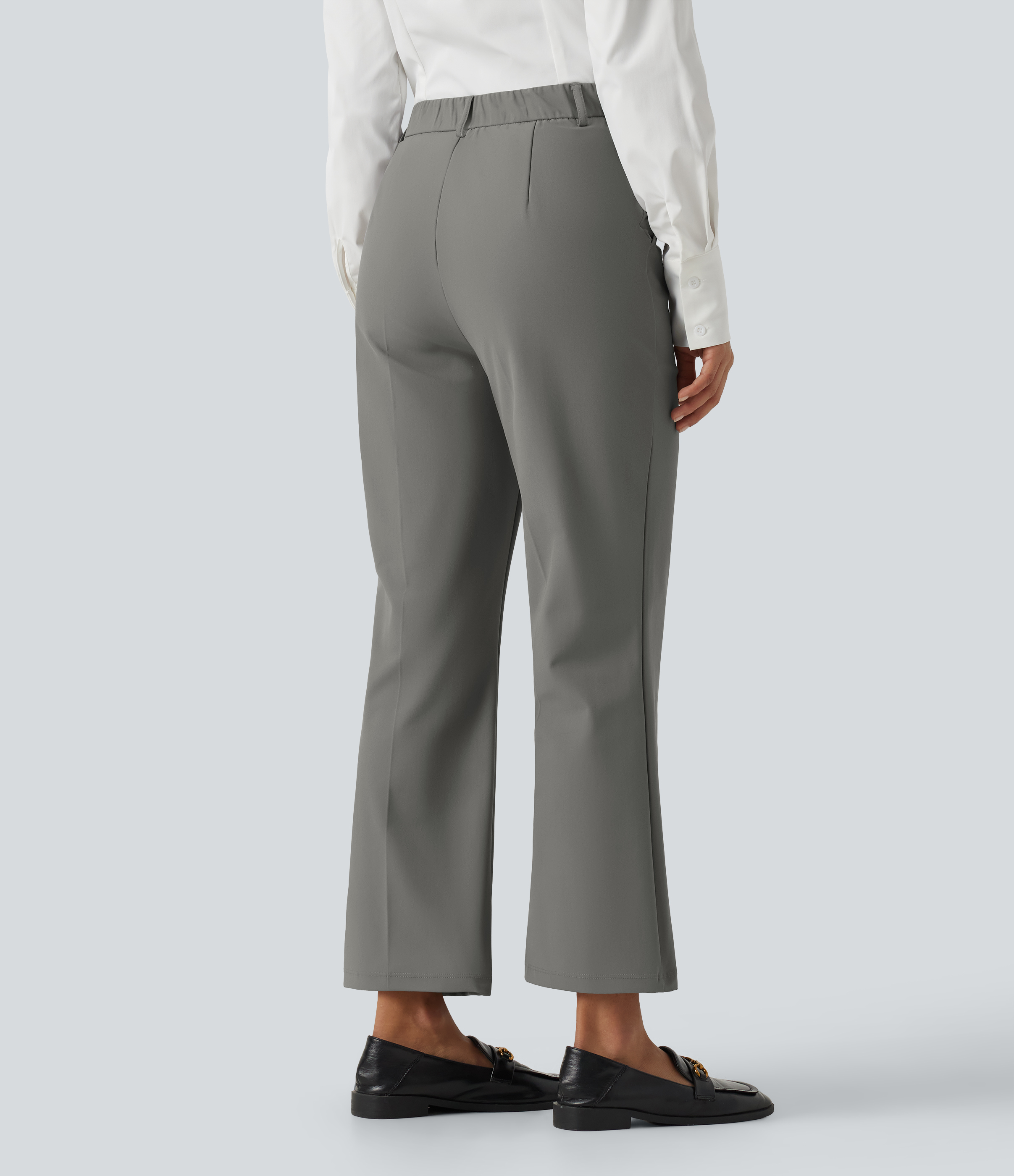 Silent Storm Wrinkle Recovery High Waisted Work Bootcut Pants with Pockets / 2