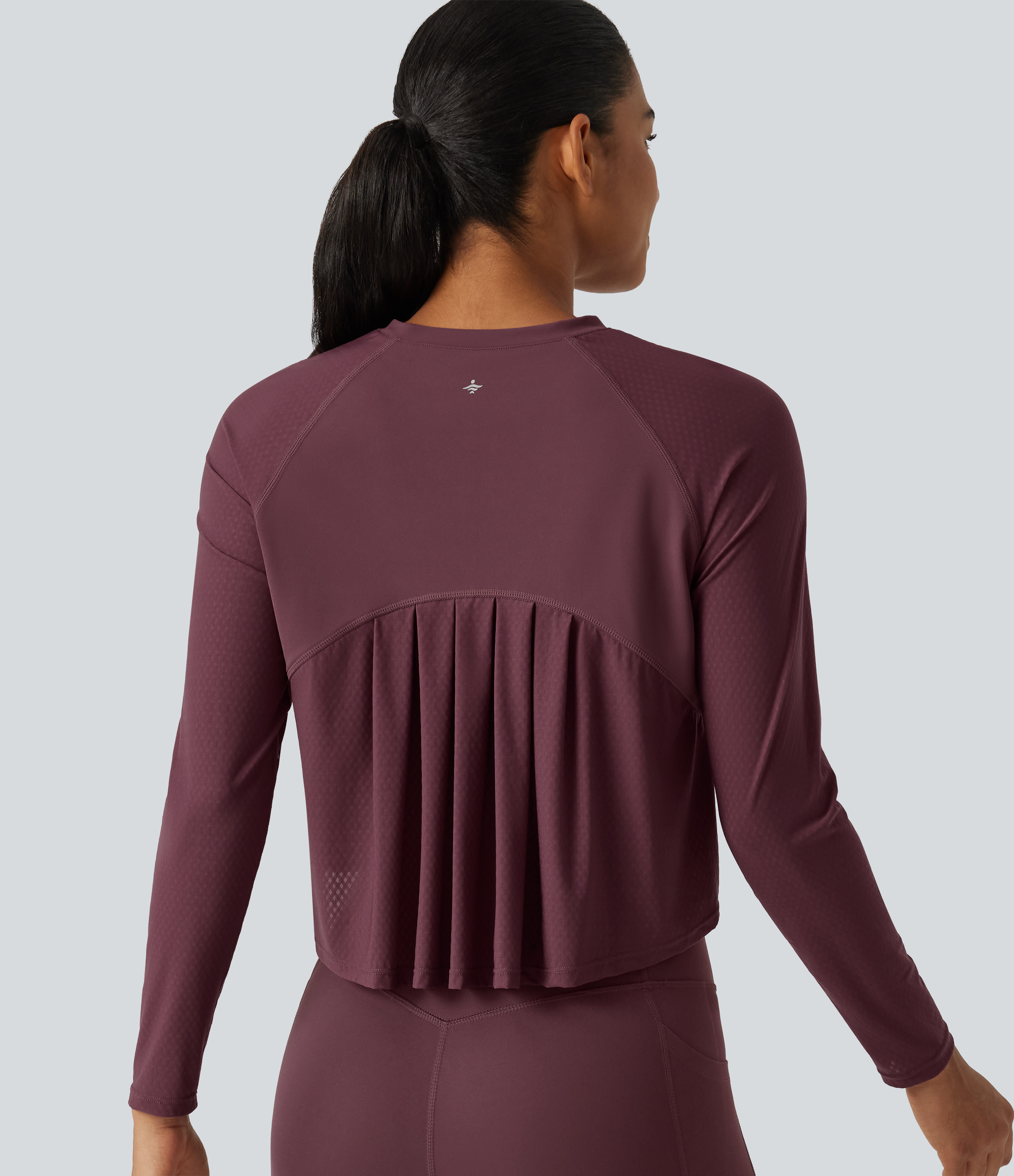 Round Neck Raglan Long Sleeve Quick Dry InstantCool Running Sports Top