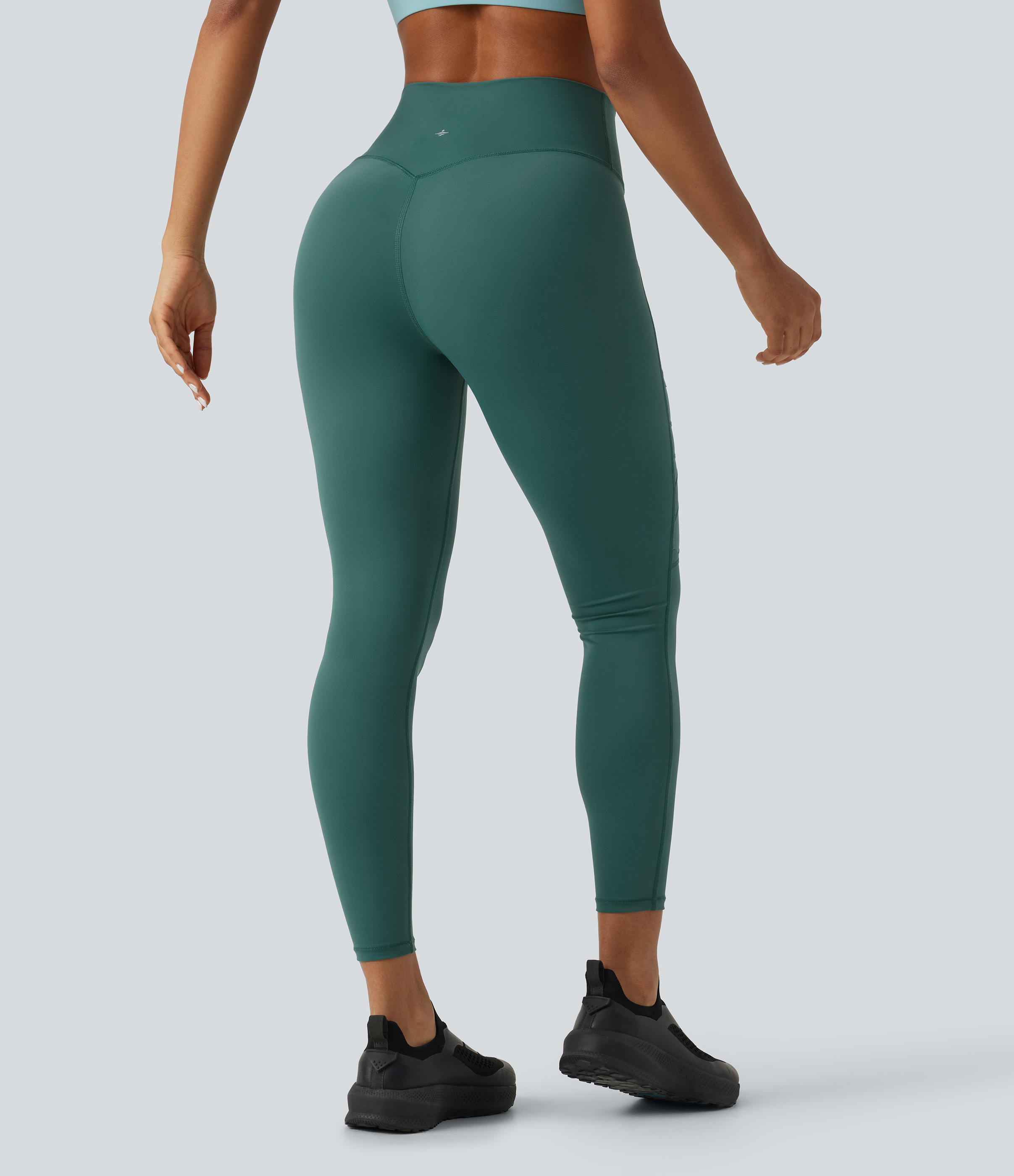 Viridian Speedwave™ Air High Waisted Crossover Contrast Mesh Running Leggings with Pockets / 2