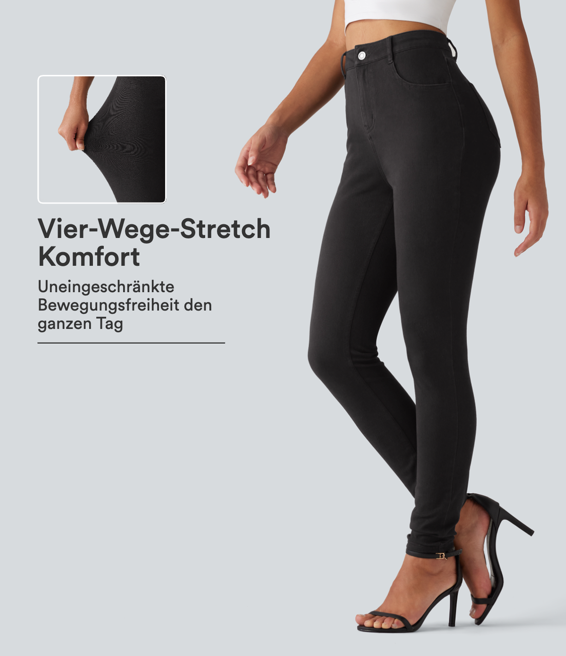 Halara Flex™ – Lässige Skinny-Jeans mit hohem Bund und Taschen