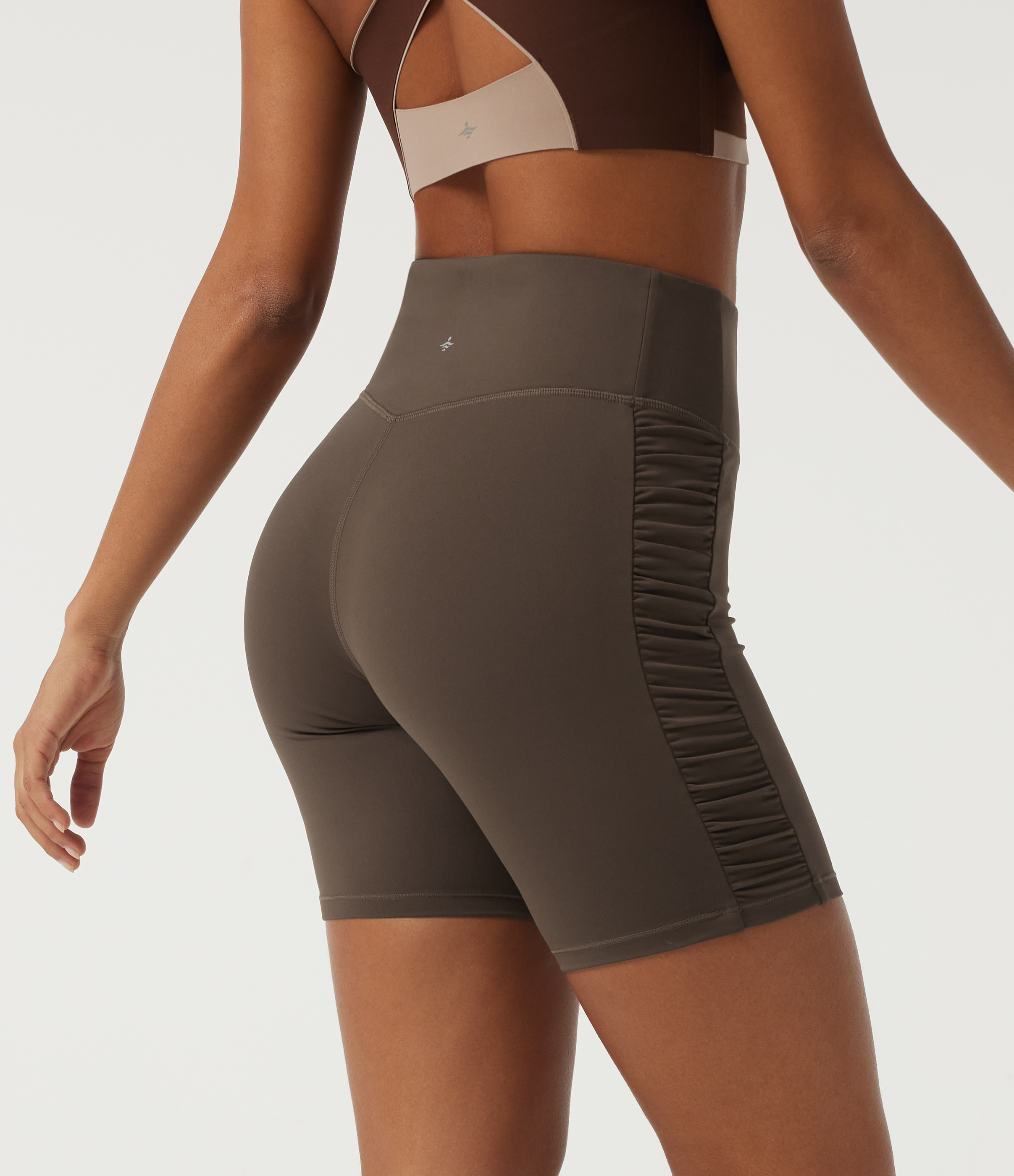 Chocolate Martini SoftlyZero™ Plush High Waisted Tummy Control Ruched Skinny Cycling Biker Shorts 7" with Pocket / 2