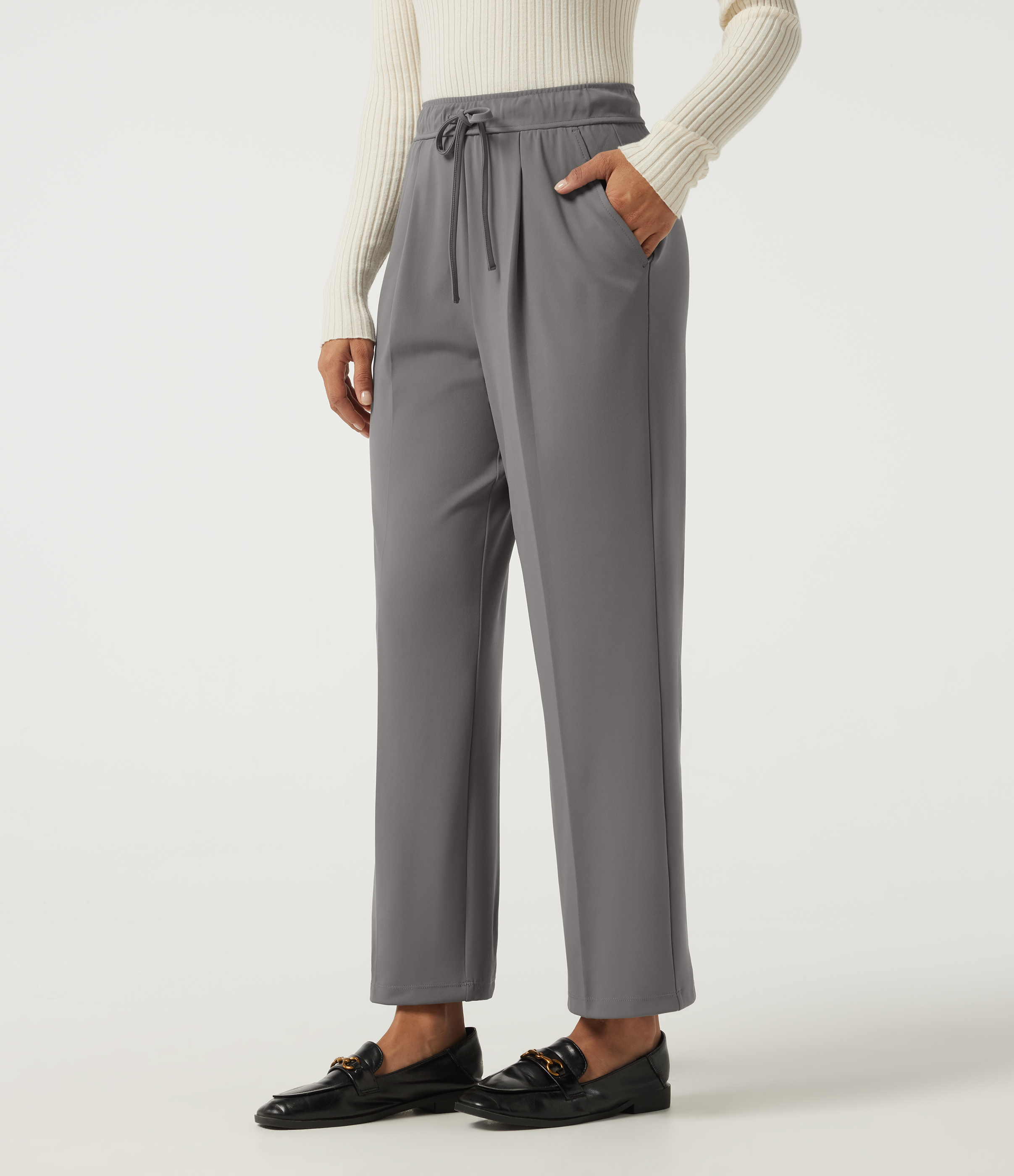 Halara Flex™ DayStretch High Waisted Drawstring Tapered Pleated Work Pants with Pockets