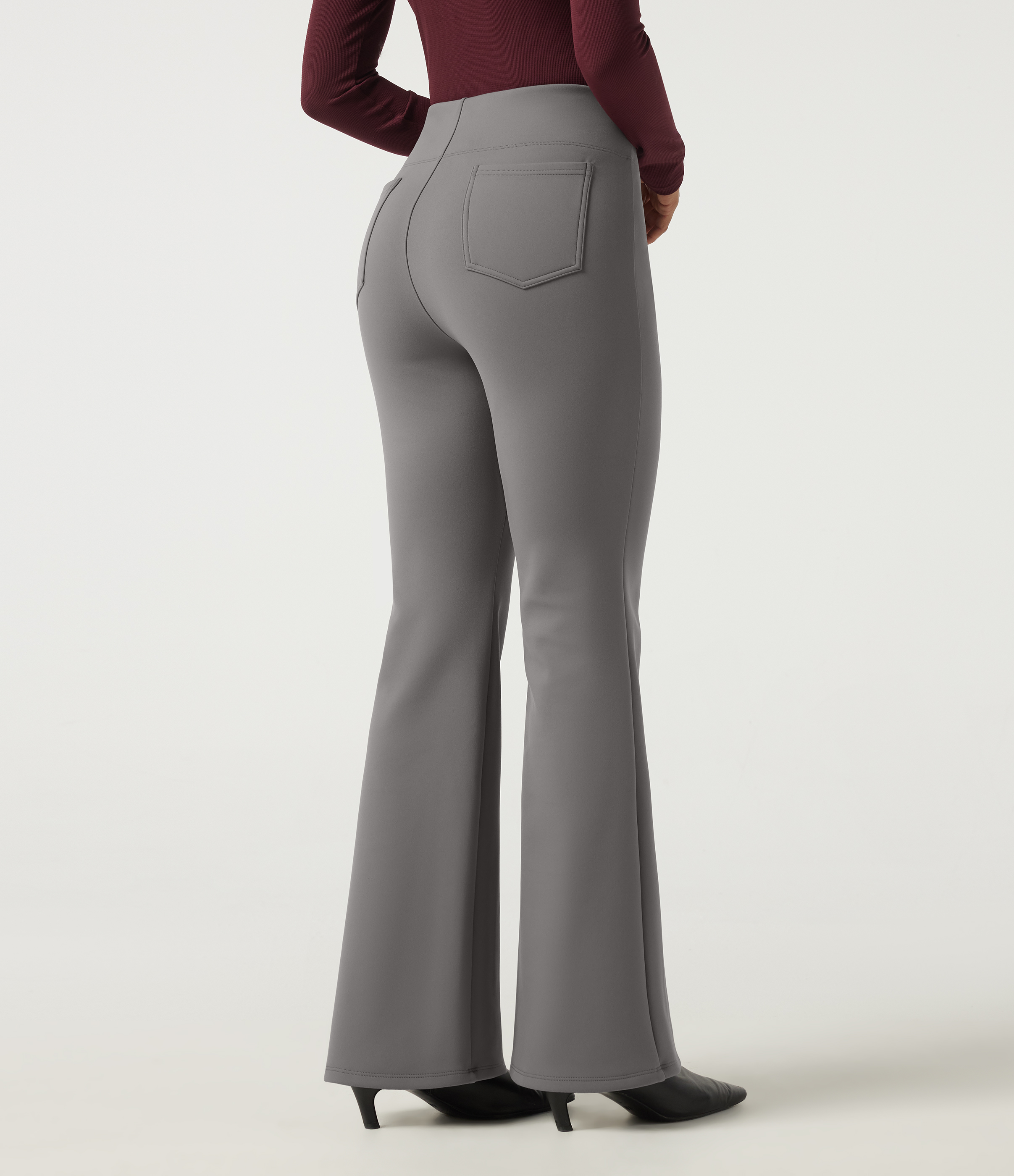 Silent Storm High Waisted Flare Work Pants with Pockets / 2