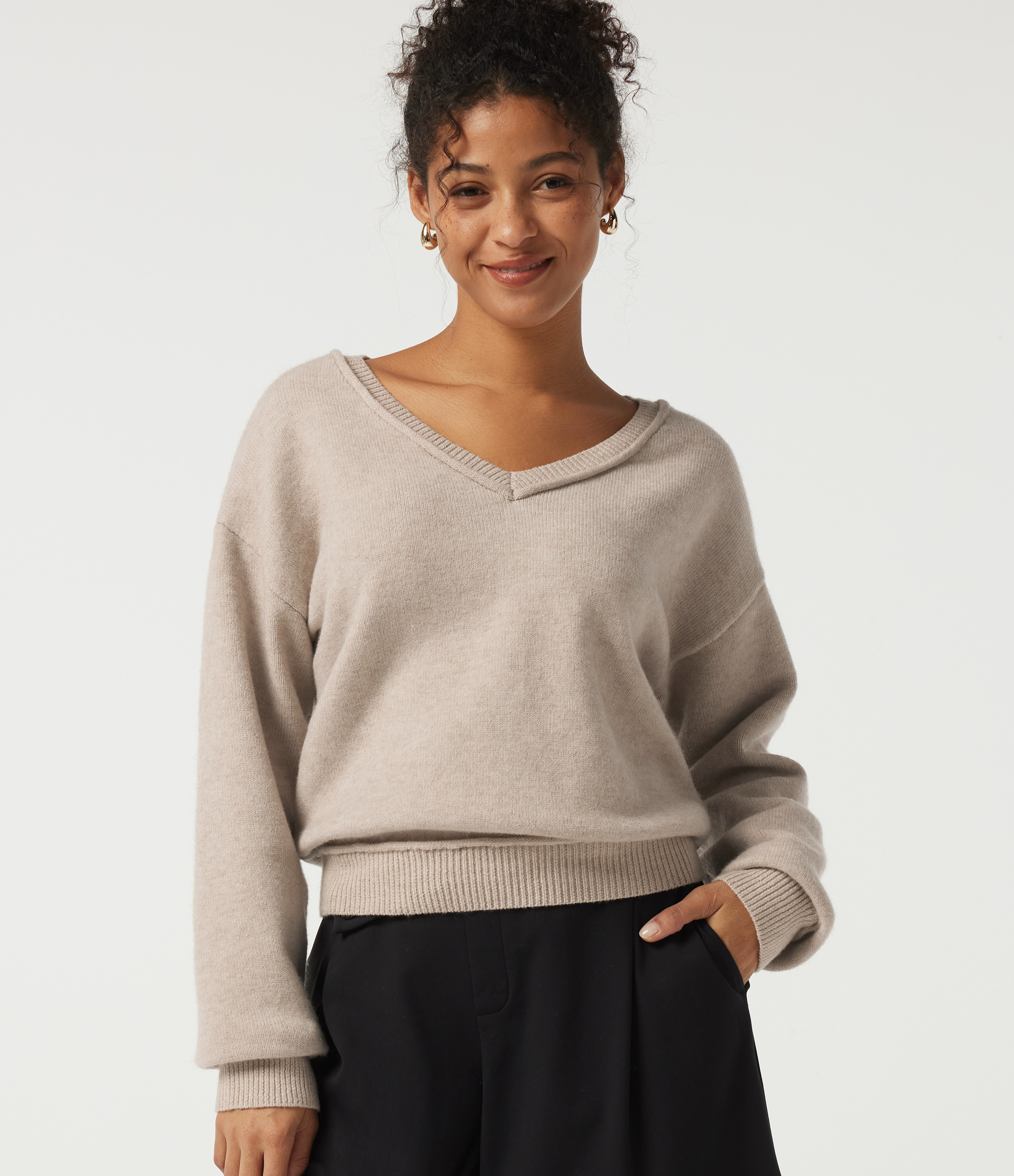 V Neck Long Sleeve Casual Sweater