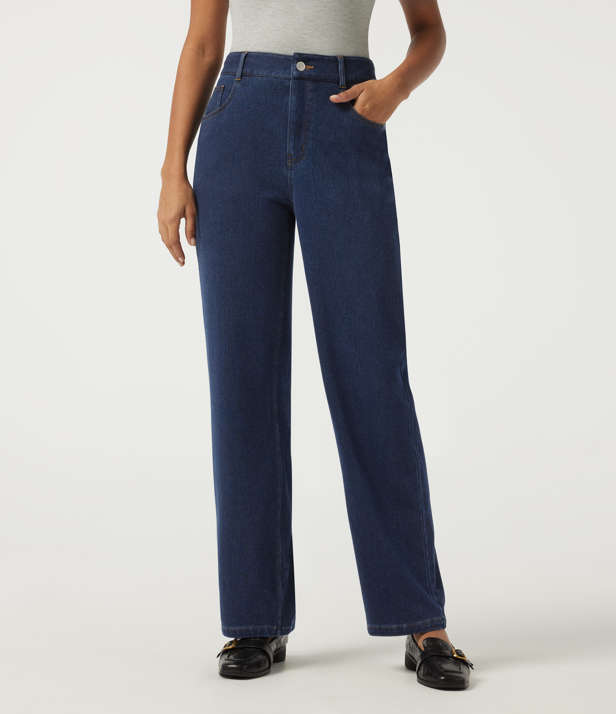 Halara Flex™ Heat High Waisted Straight Leg Casual Cotton Jeans with Pockets
