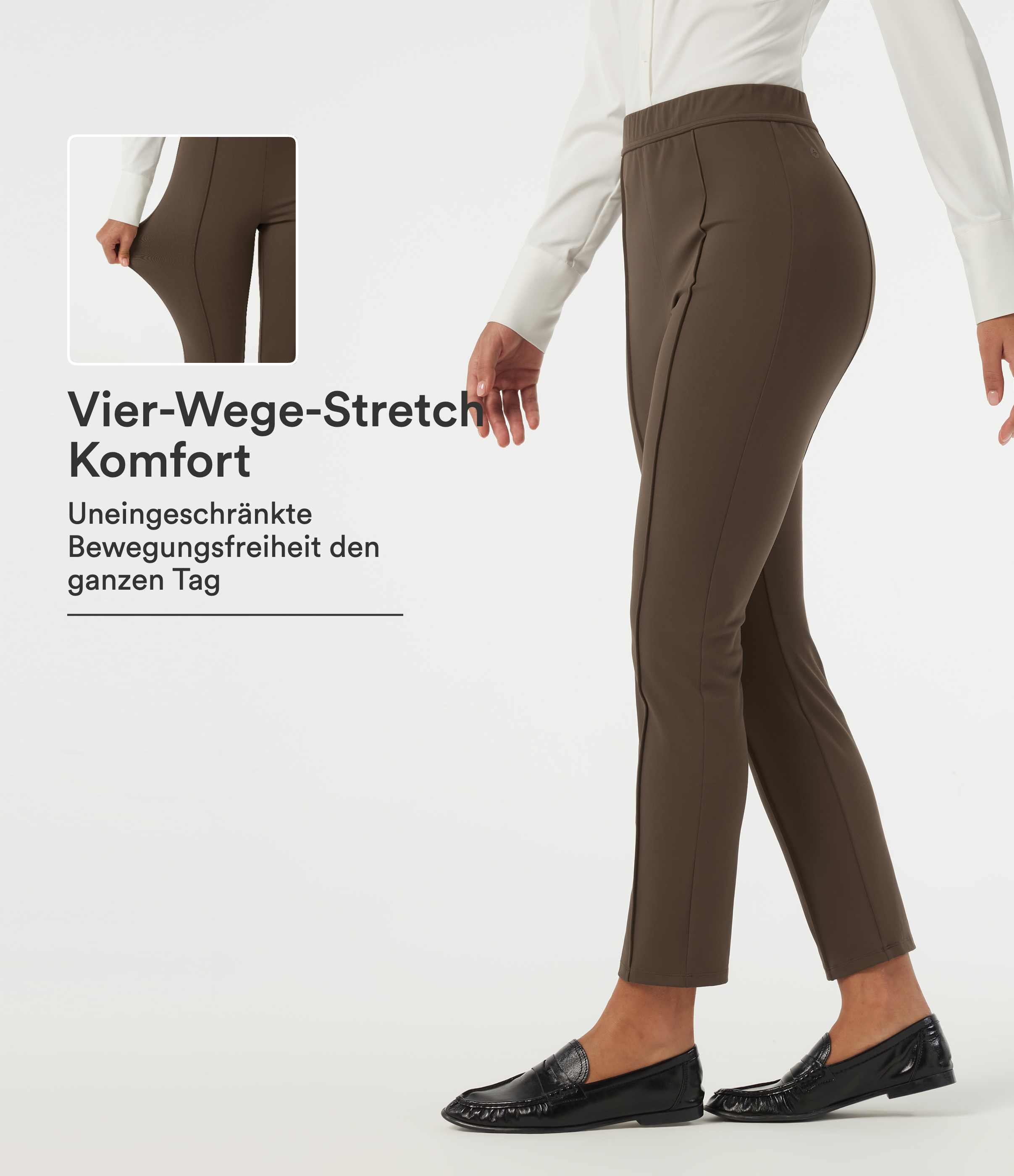 DayStretch - Bürohose mit hohem Bund und Biesen - slim fit