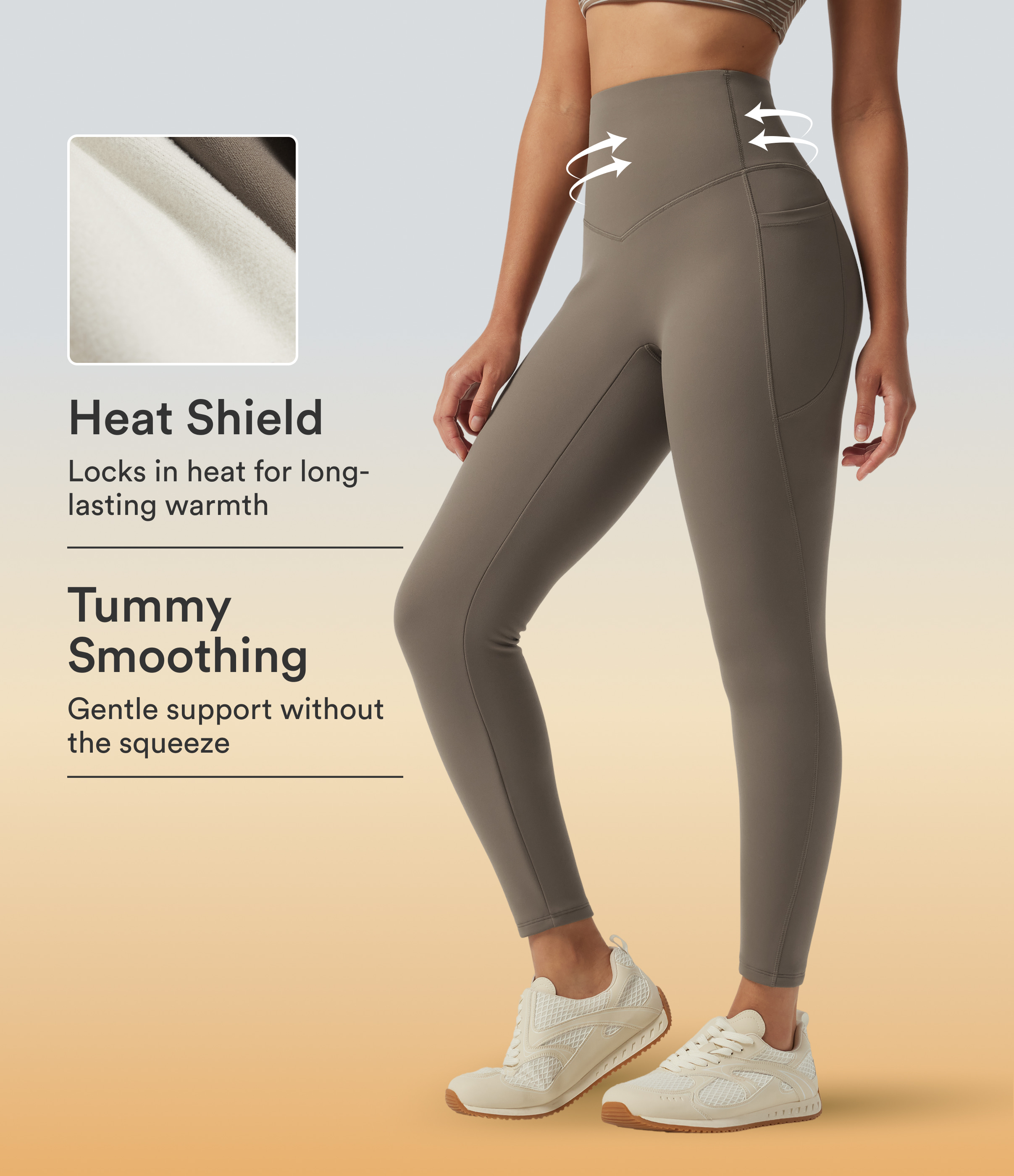 Halara UltraSculpt™ High Waisted Tummy Control Skinny Fleece Training Leggings with Pockets