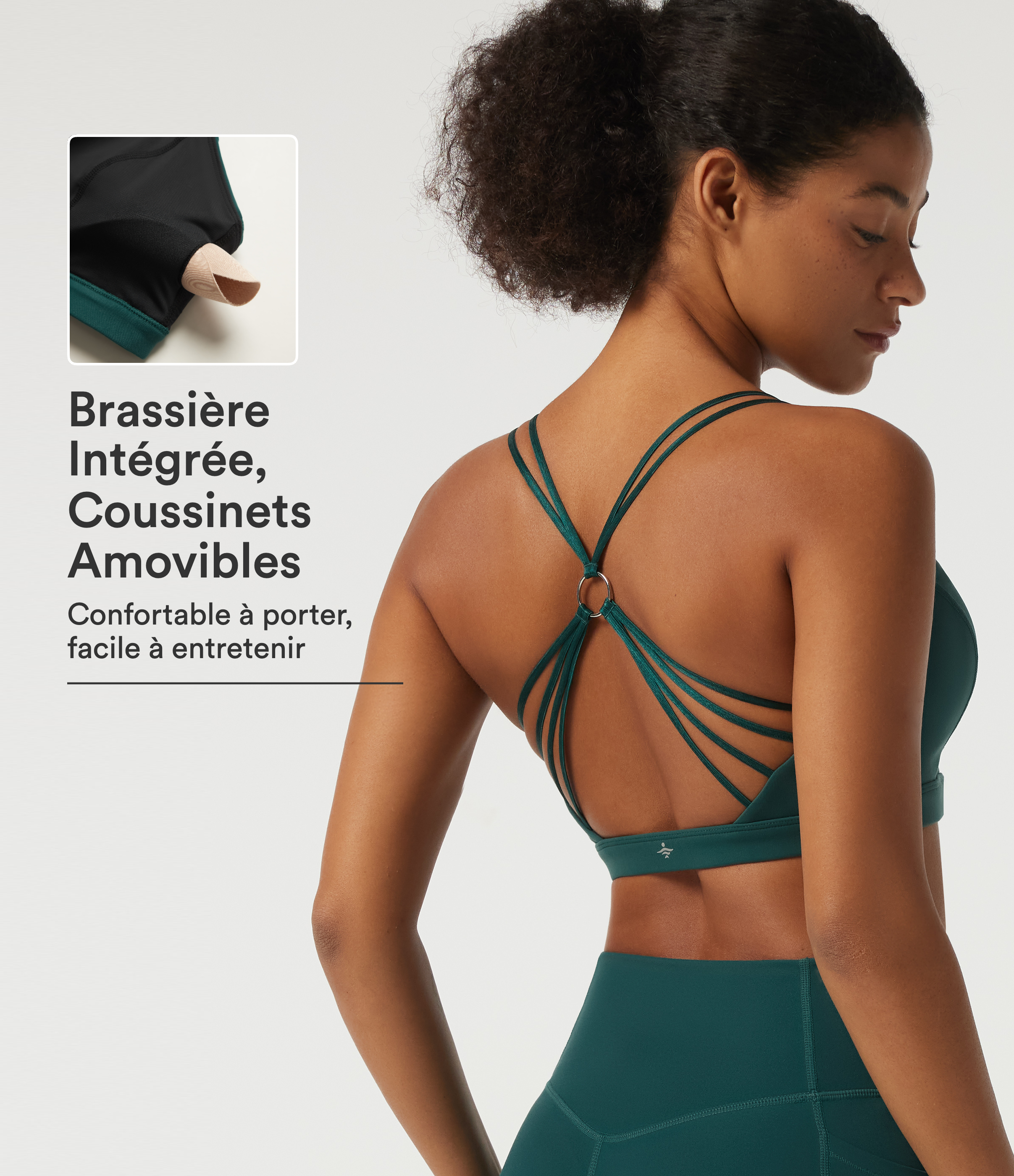 Brassière de sport Halara UltraSculpt™ à col U, maintien léger et dos croisé