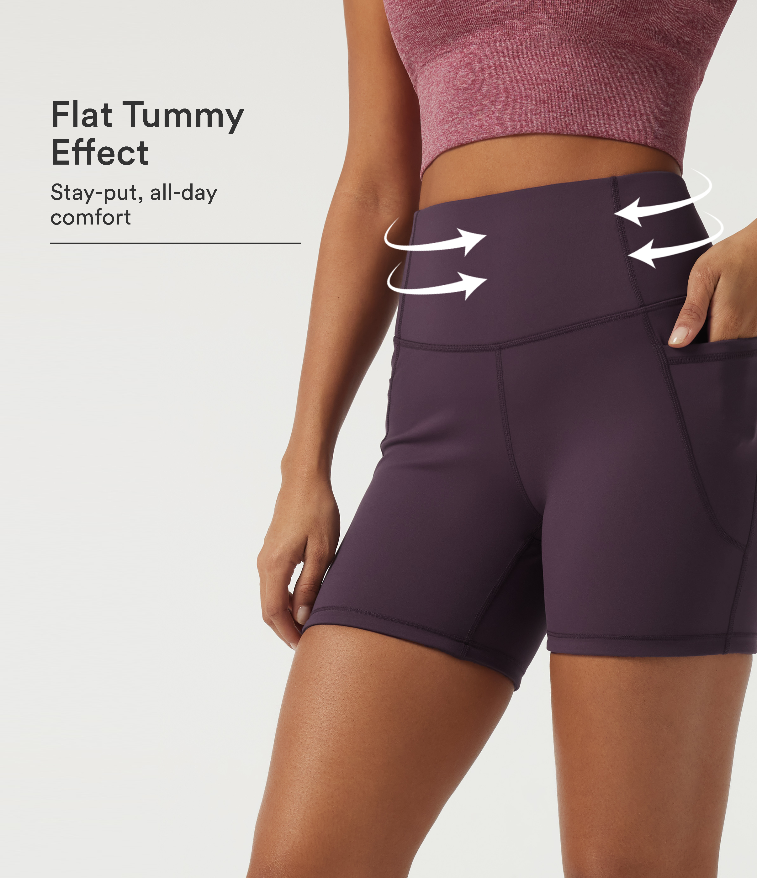 Speedwave™ High Waisted Tummy Control Skinny Cycling Biker Shorts 5" with Pockets