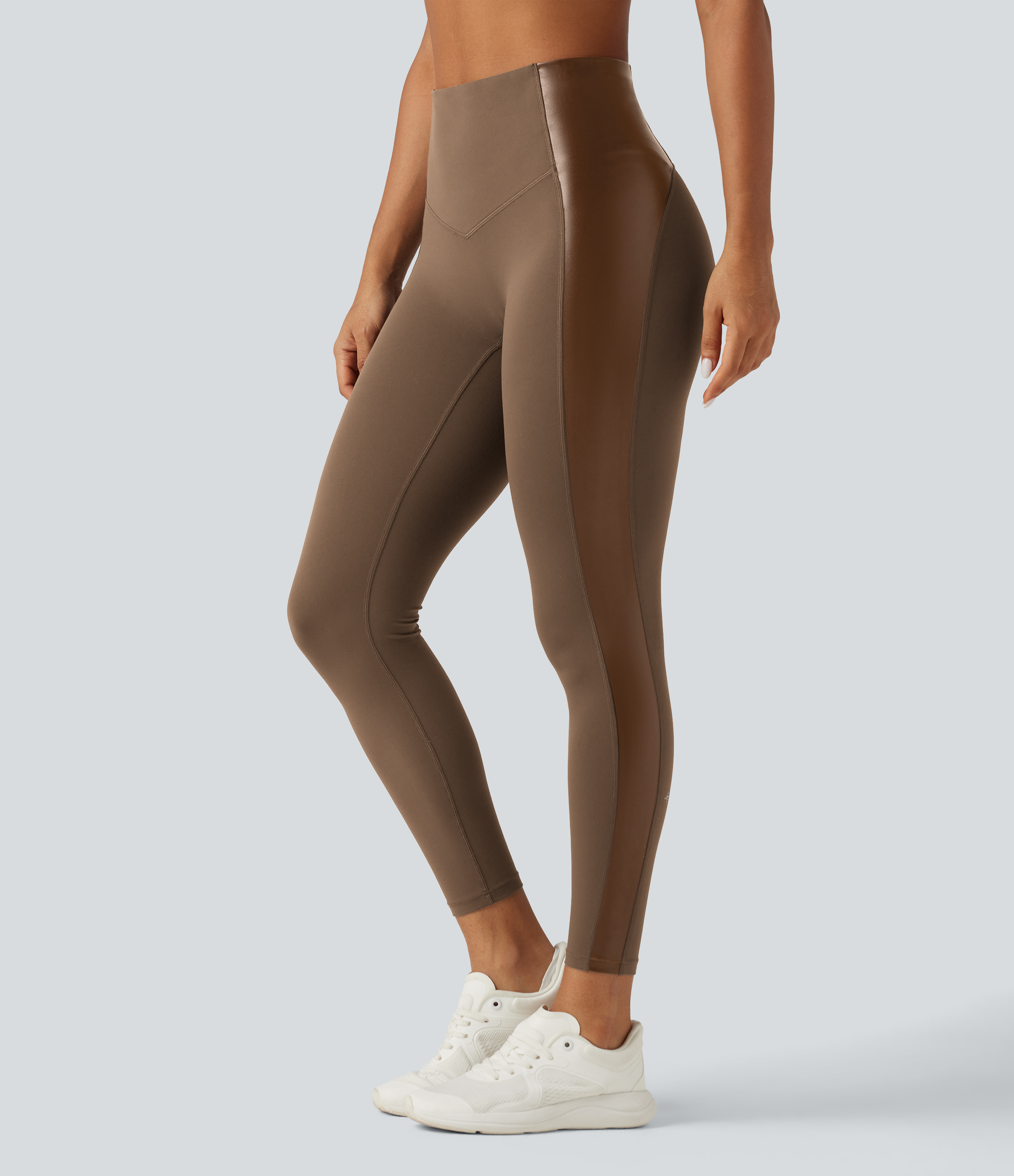 Halara UltraSculpt™ High Waisted Stretchy PU Tummy Control Yoga Leggings with Pocket