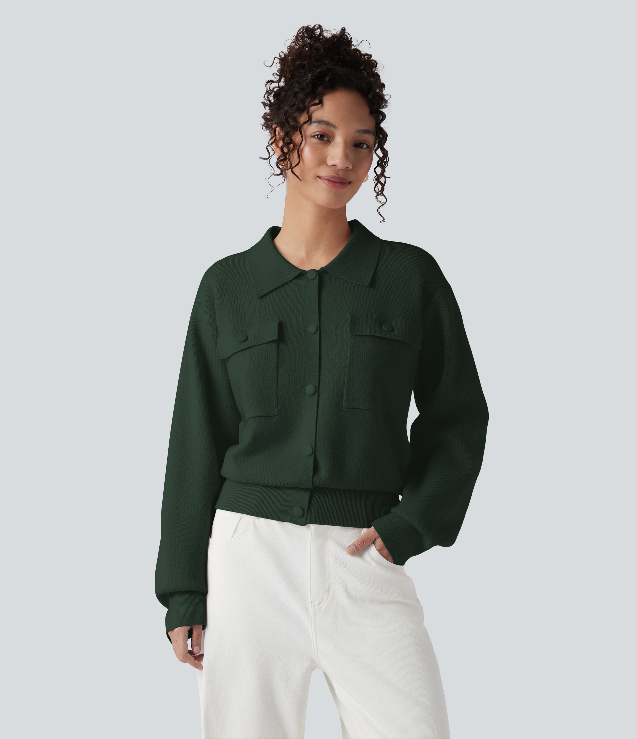 Pocket Long Sleeve Casual Jumper