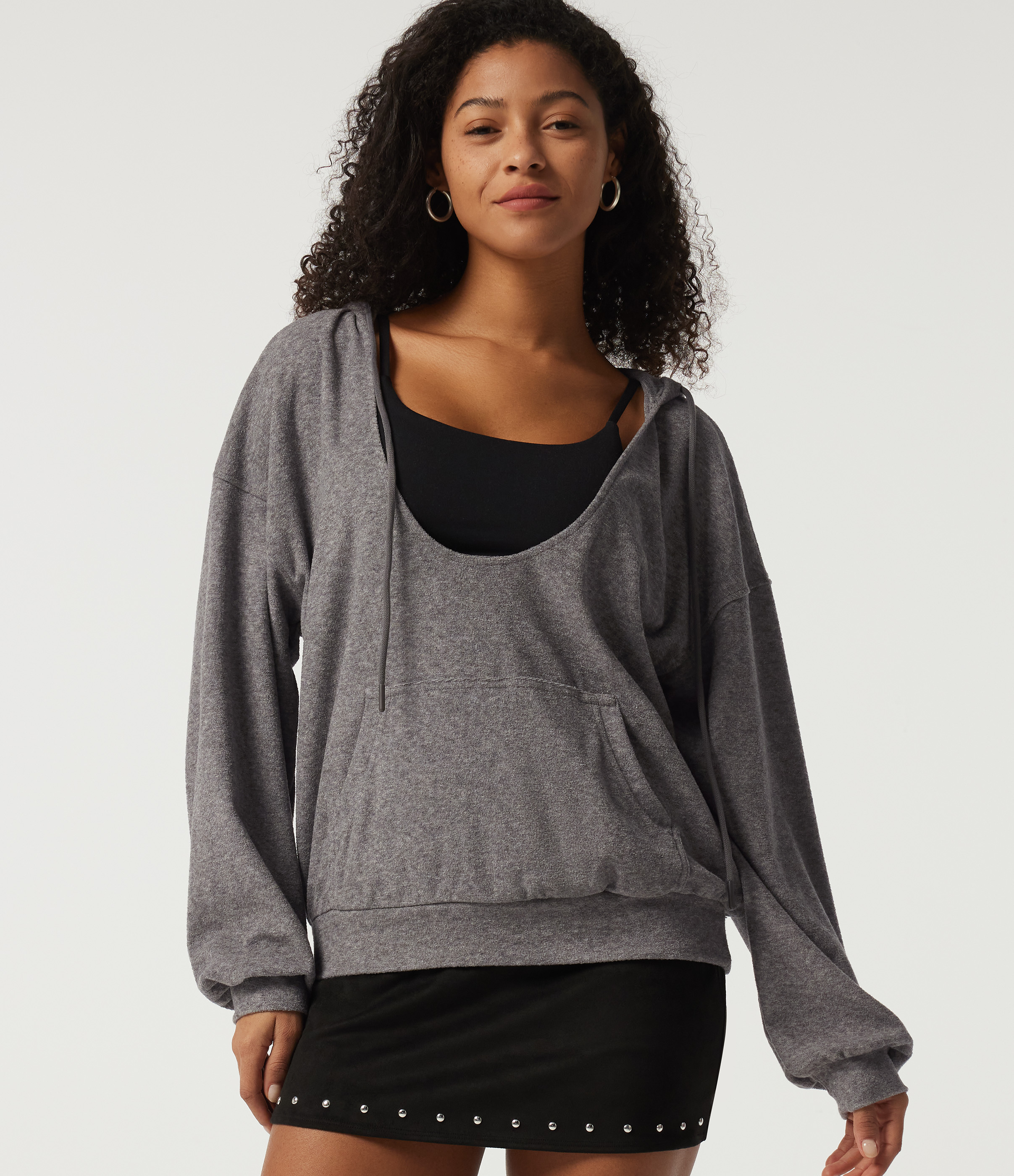 Hooded Long Sleeve Casual Pullover Sweatshirt with Pockets