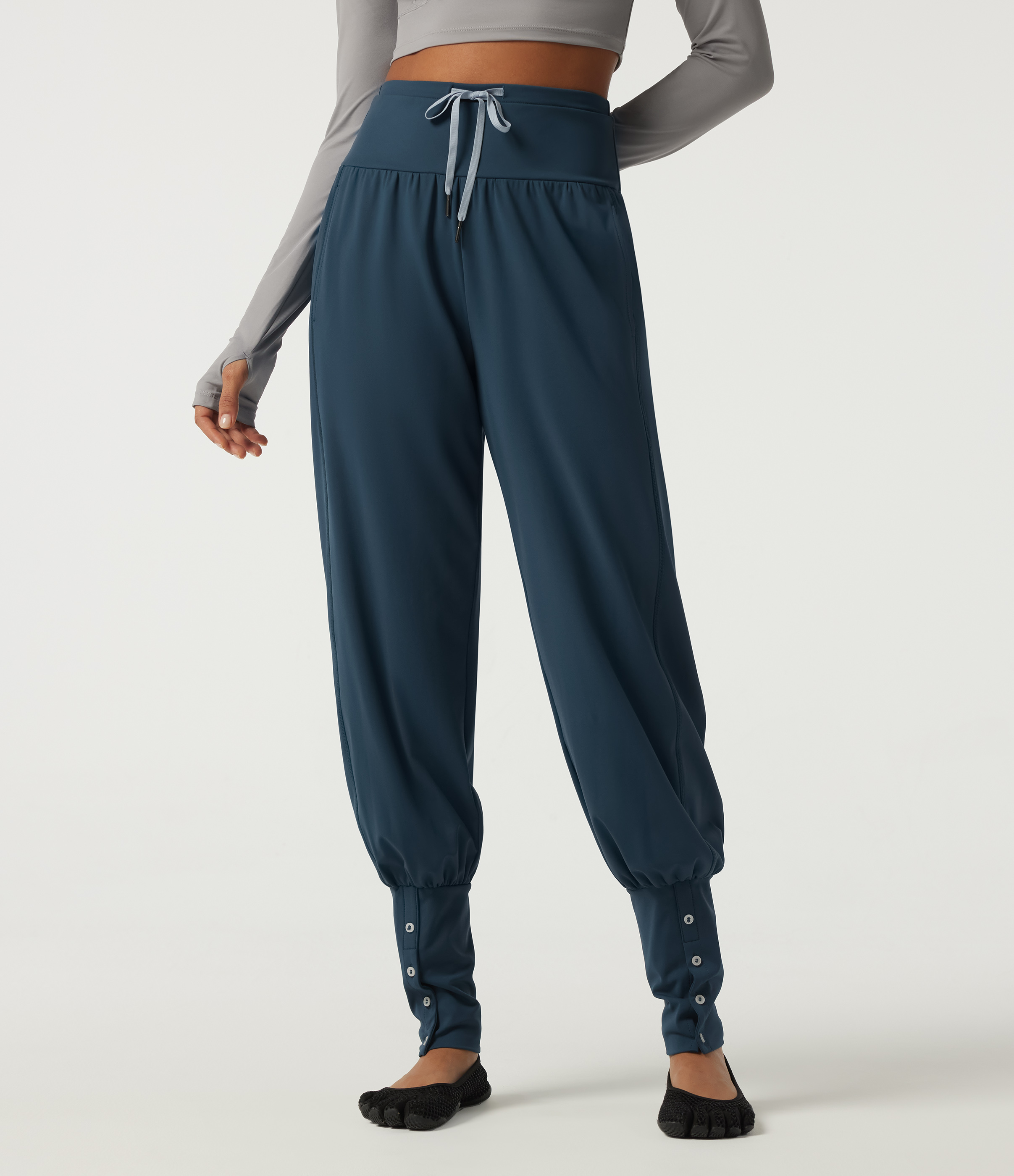 SoftlyZero™ Luchtige yoga-joggers met hoge taille, trekkoord, ruches en zakken