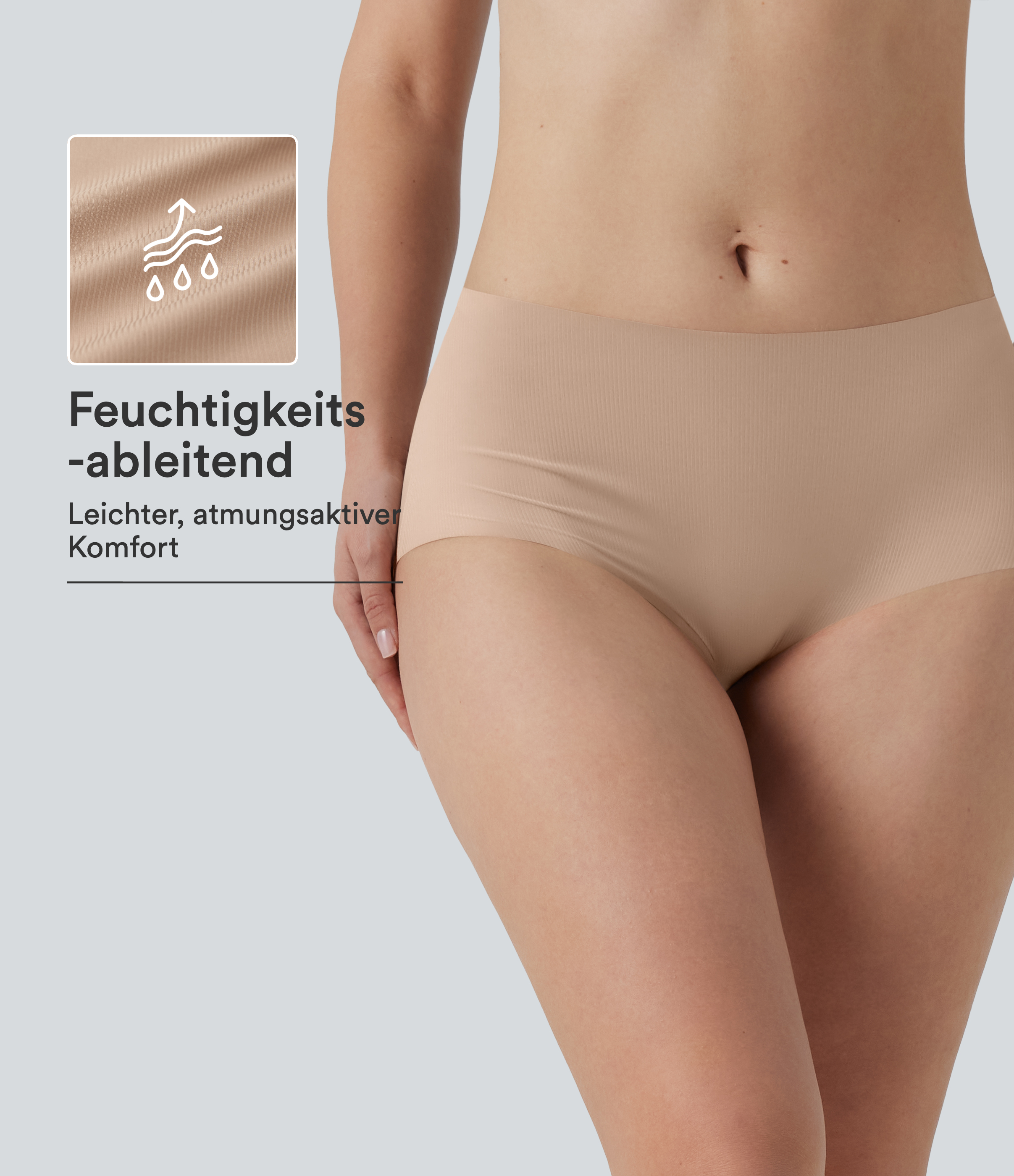Nahtlose Unterhose mit mittelhohem Bund - unsichtbar