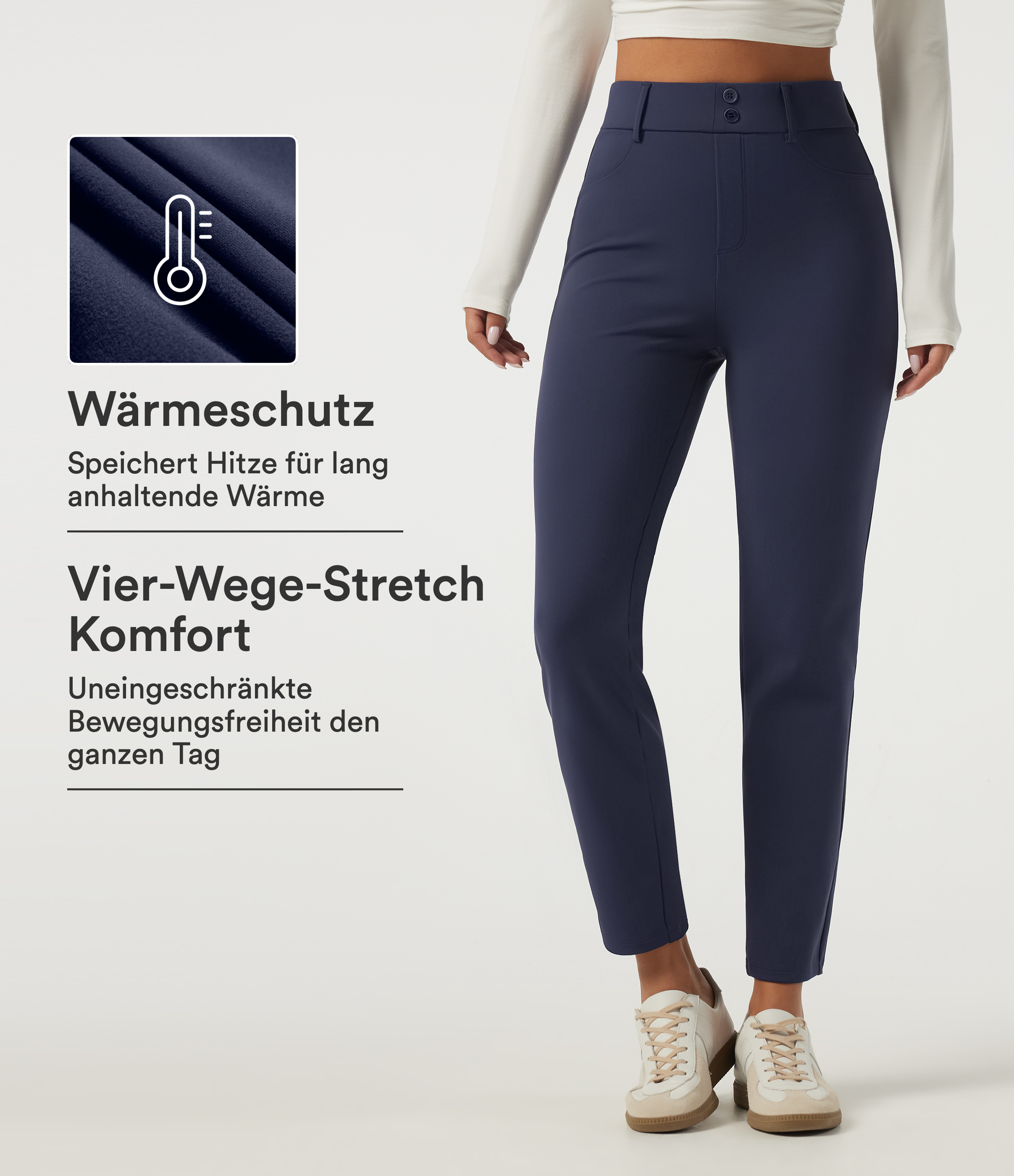 Softlyzero™ Plush - Lässige Thermo-Hose mit hohem Bund und Gesäßtaschen - slim fit