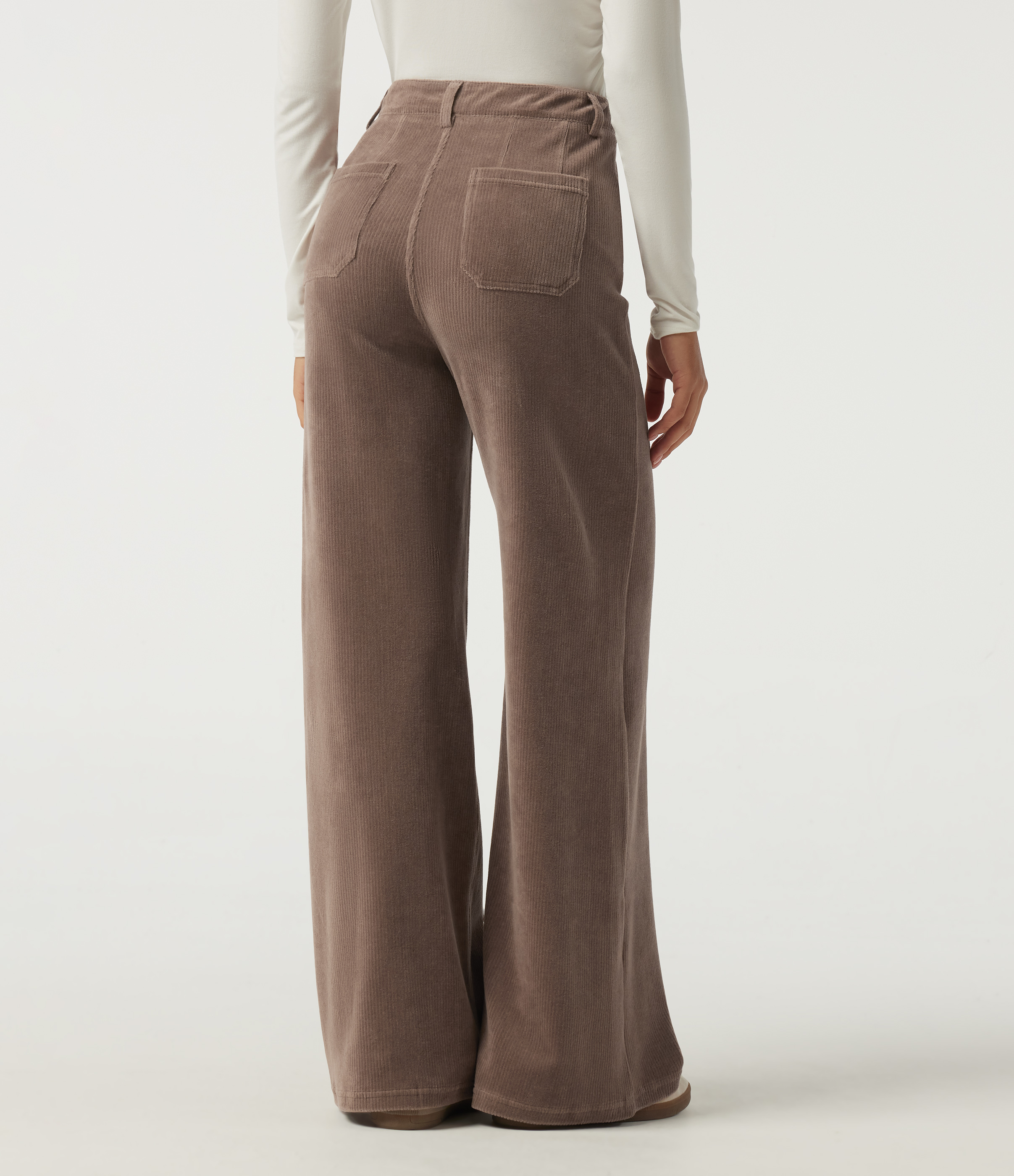 Acorn Pantalon en velours côtelé taille haute coupe large avec maintien du ventre et poches / 2