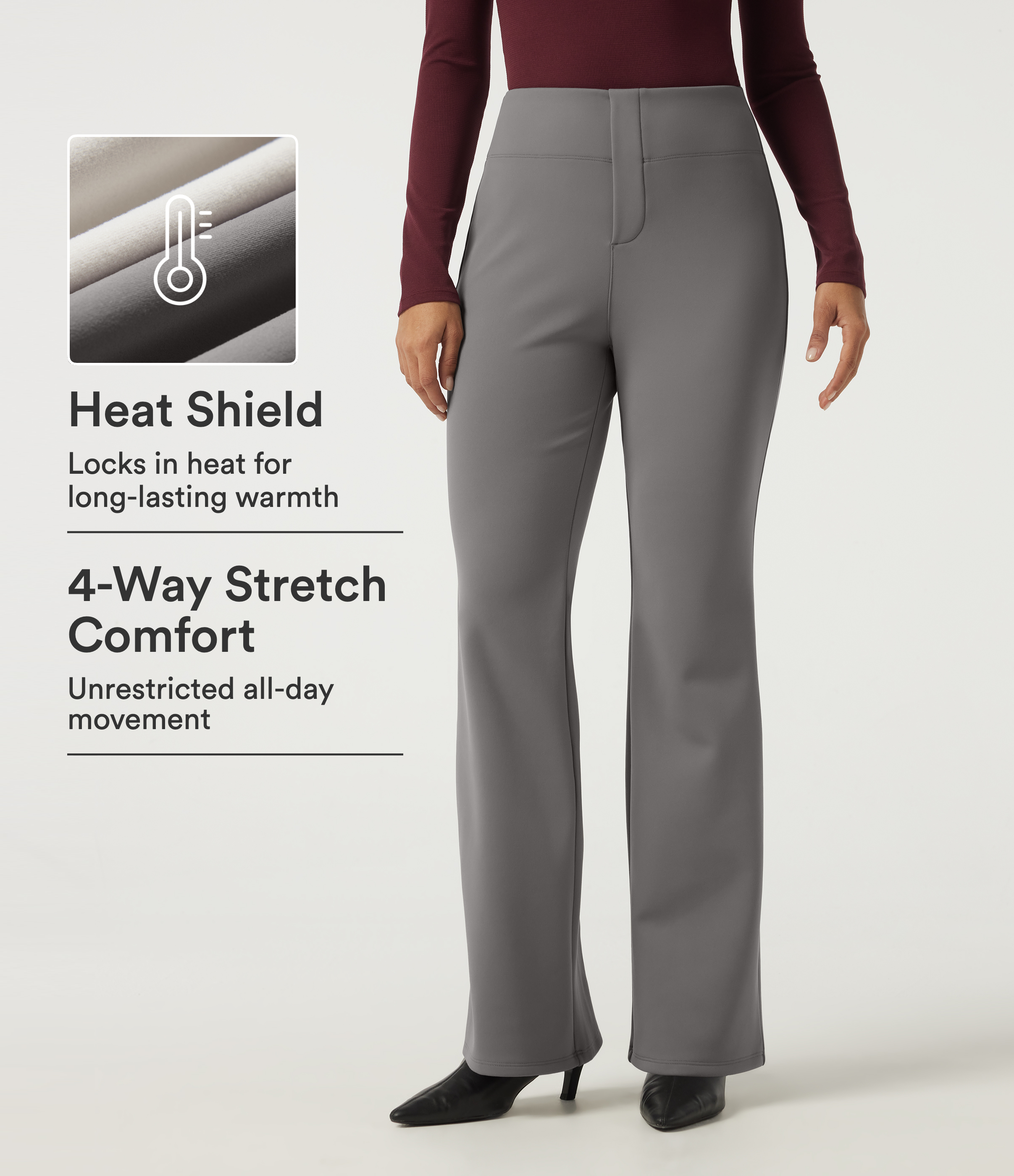 High Waisted Flare Work Pants with Pockets