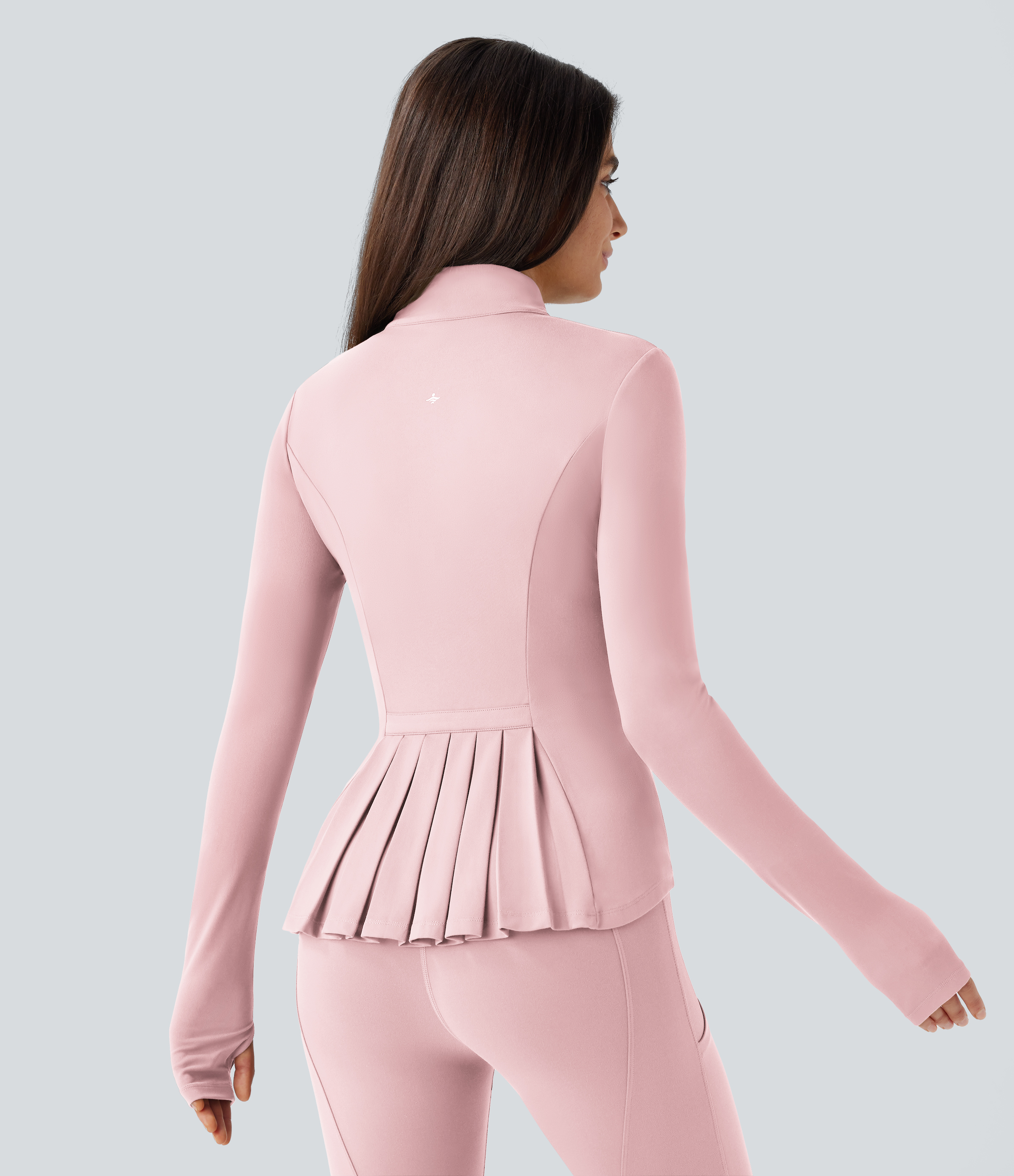 SoftlyZero™ Veste slim zippée, plissée, à col montant, avec poches à ouverture pour le pouce