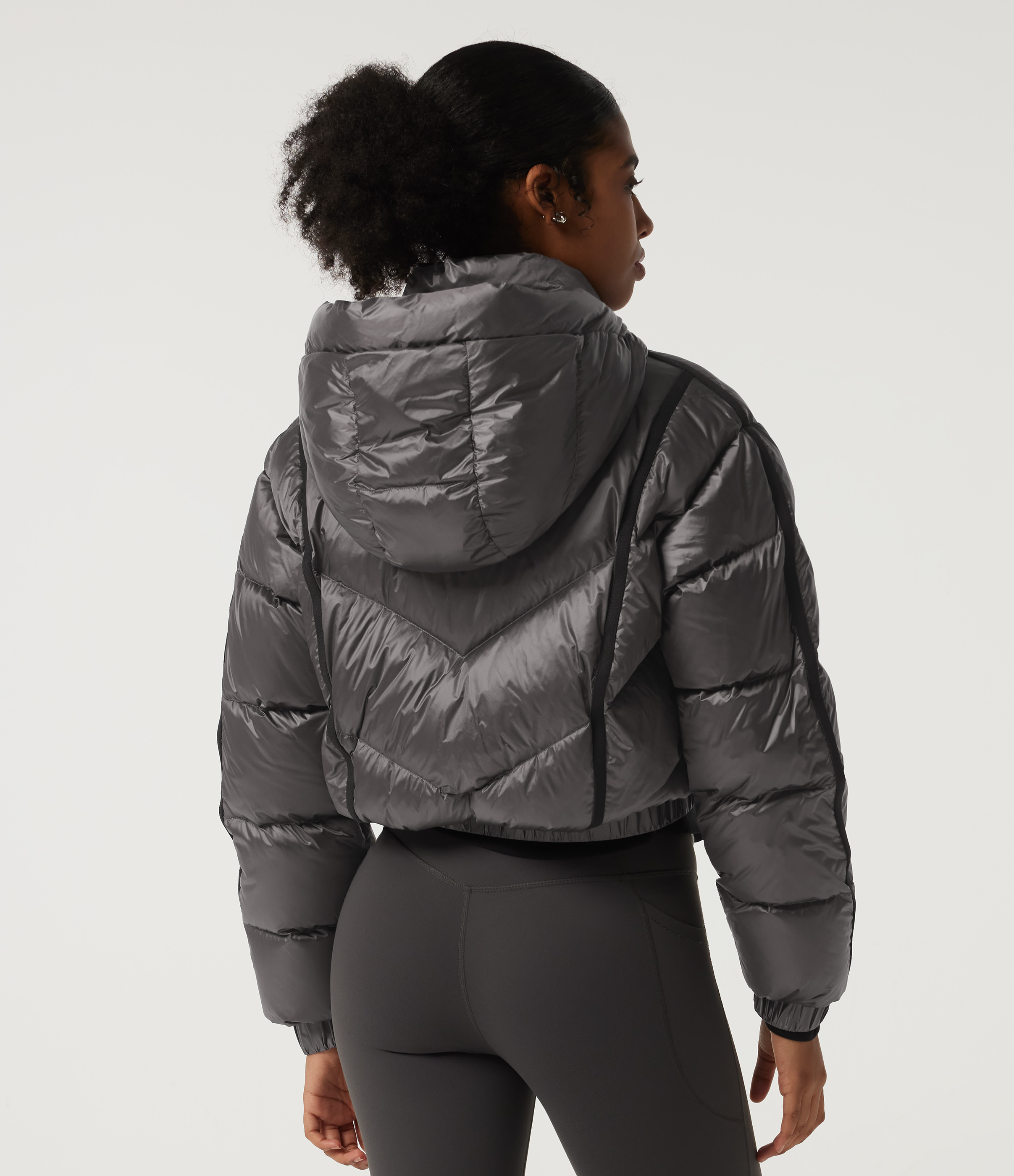 Storm Dust Hooded Long Sleeve Casual Down Jacket with Pockets / 2