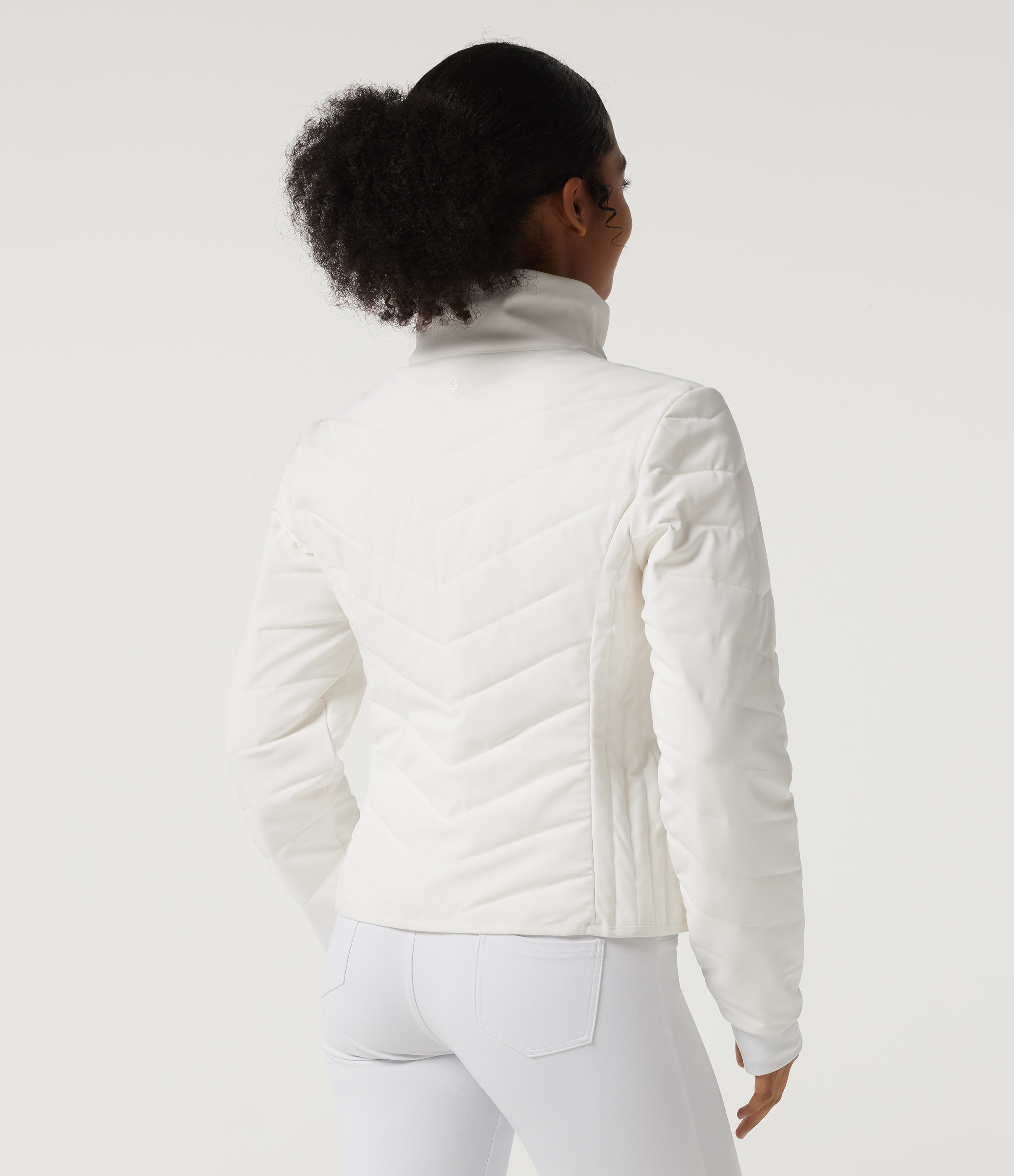 Blanc Doudoune PuffFlex matelassée à col montant manches longues avec poches et passe-pouces / 2