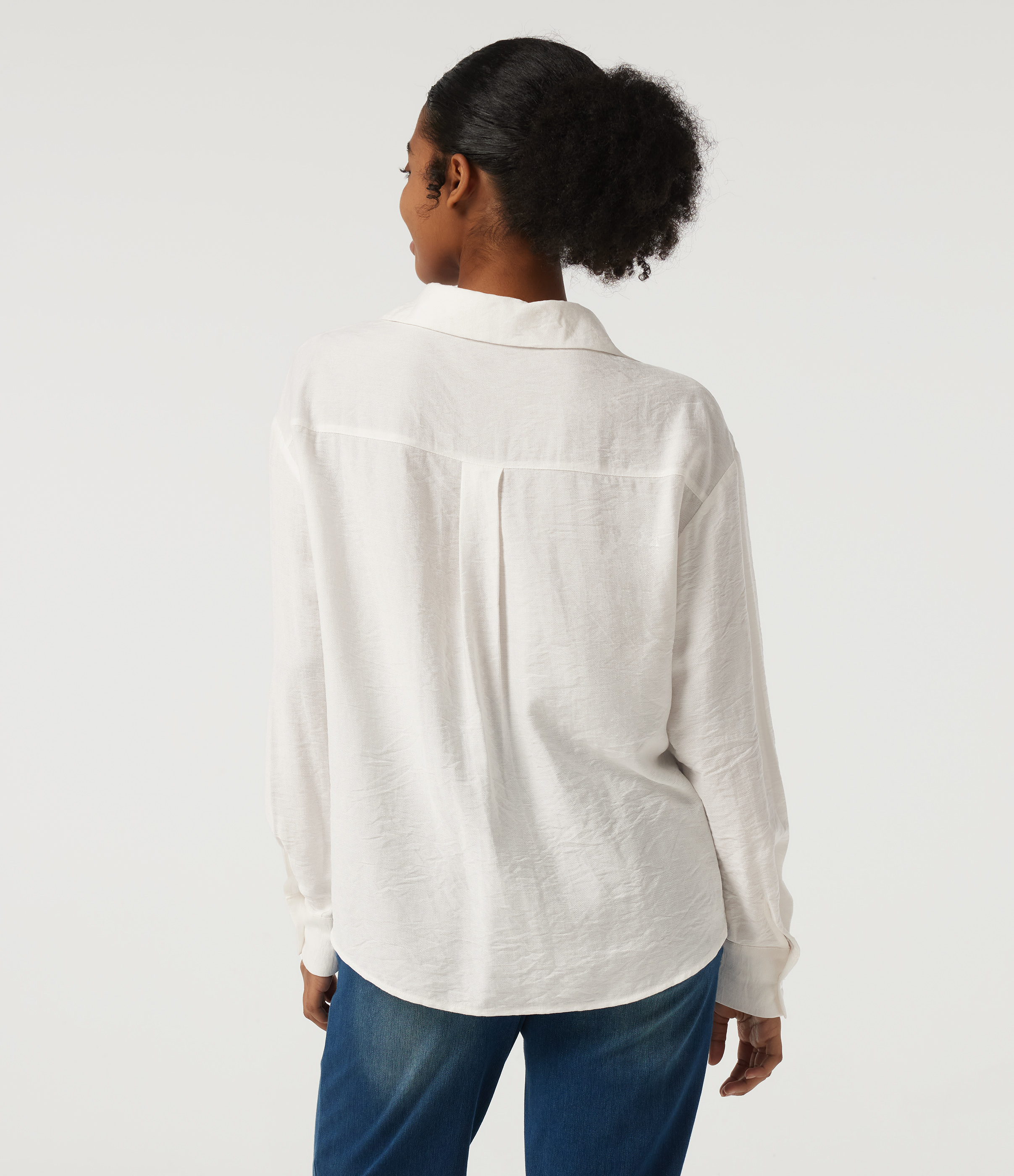Cloud Dancer Long Sleeve Work Shirt with Pocket / 2