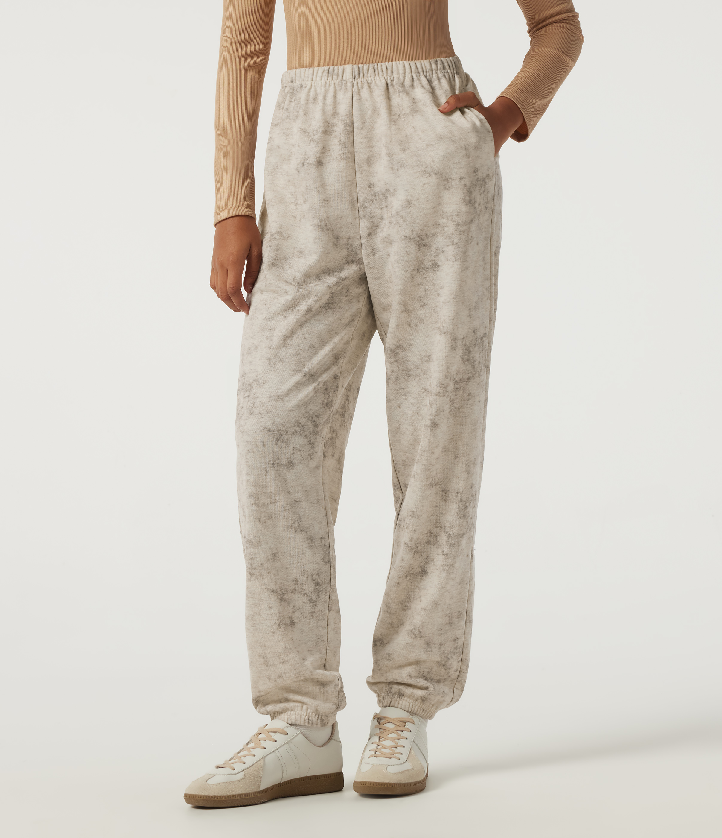 Mid Rise Tapered Tie Dye Casual Sweatpants with Pockets