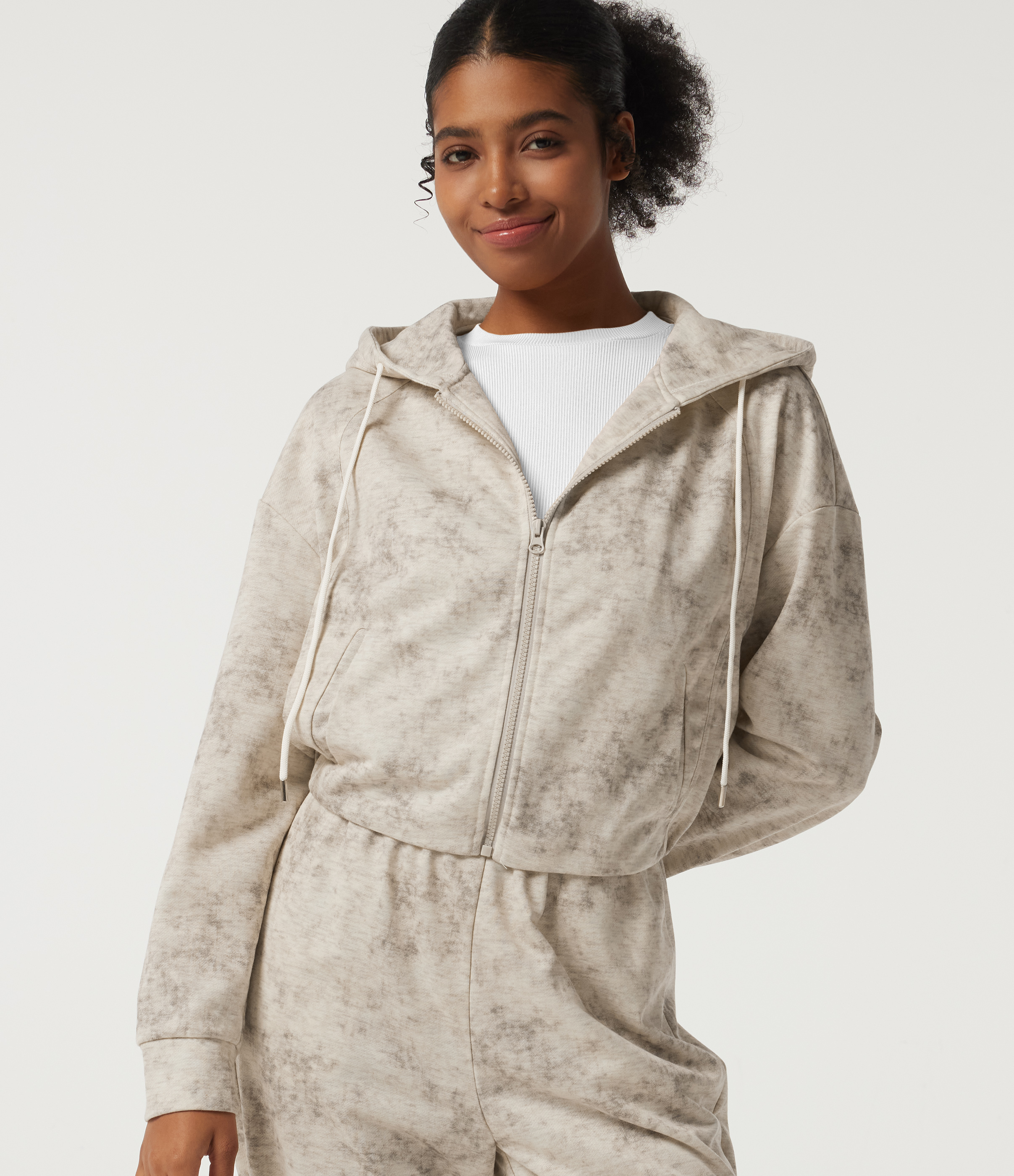 Hooded Long Sleeve Tie Dye Casual Sweatshirt with Pockets