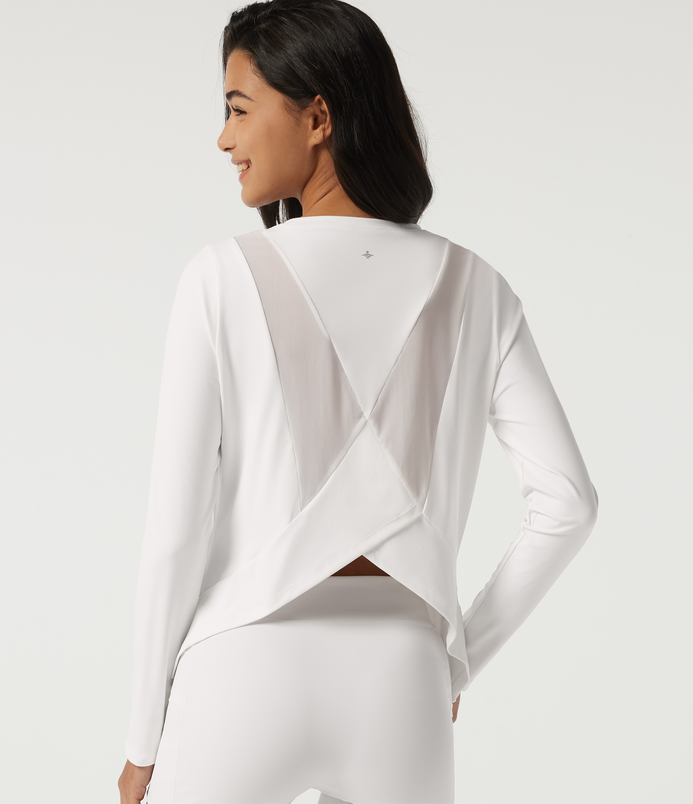 SoftlyZero™ Airy Round Neck Long Sleeve Mesh Back Yoga Sports Top