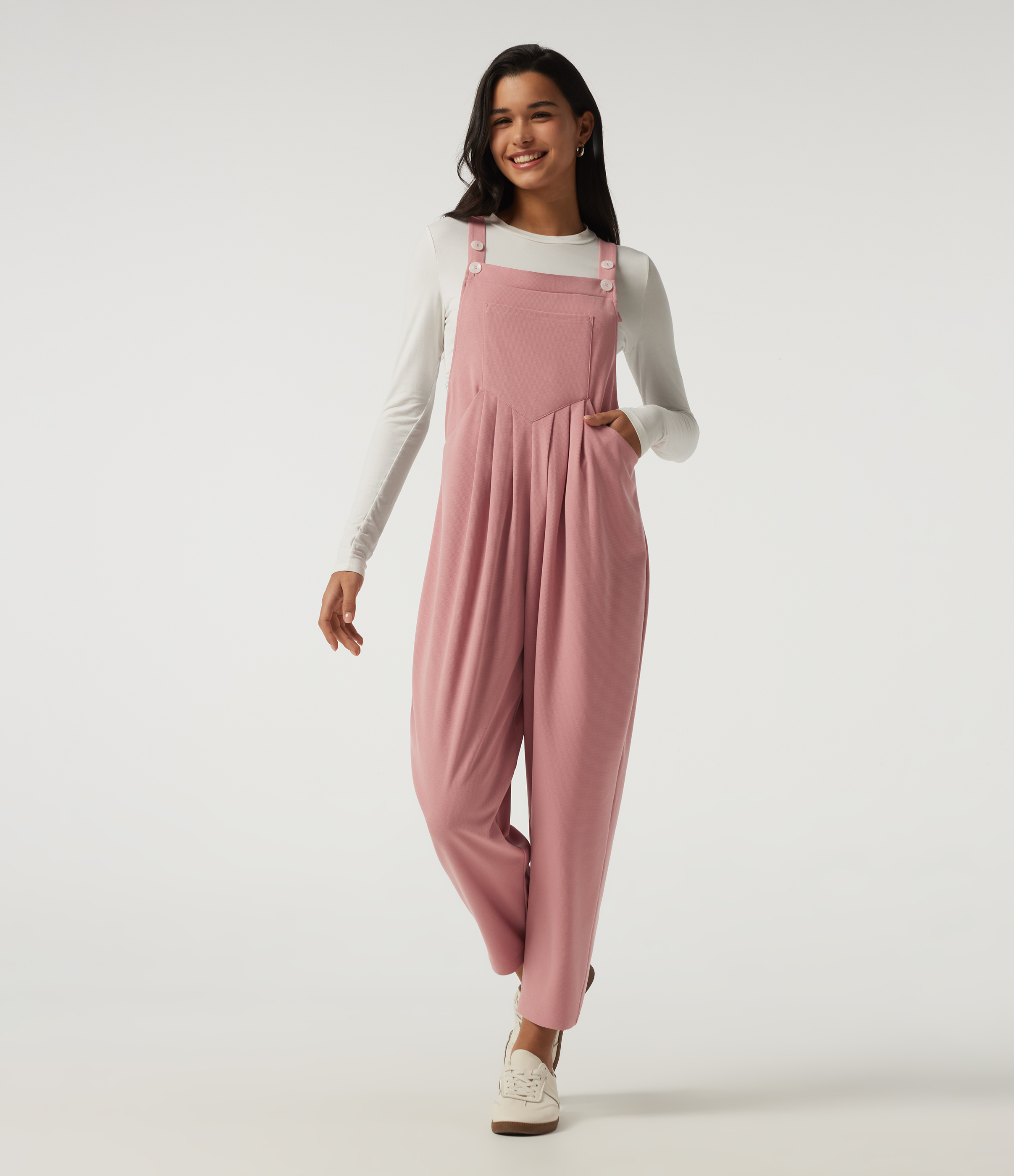 Square Neck Sleeveless Tapered Waffle Casual Overalls with Pockets