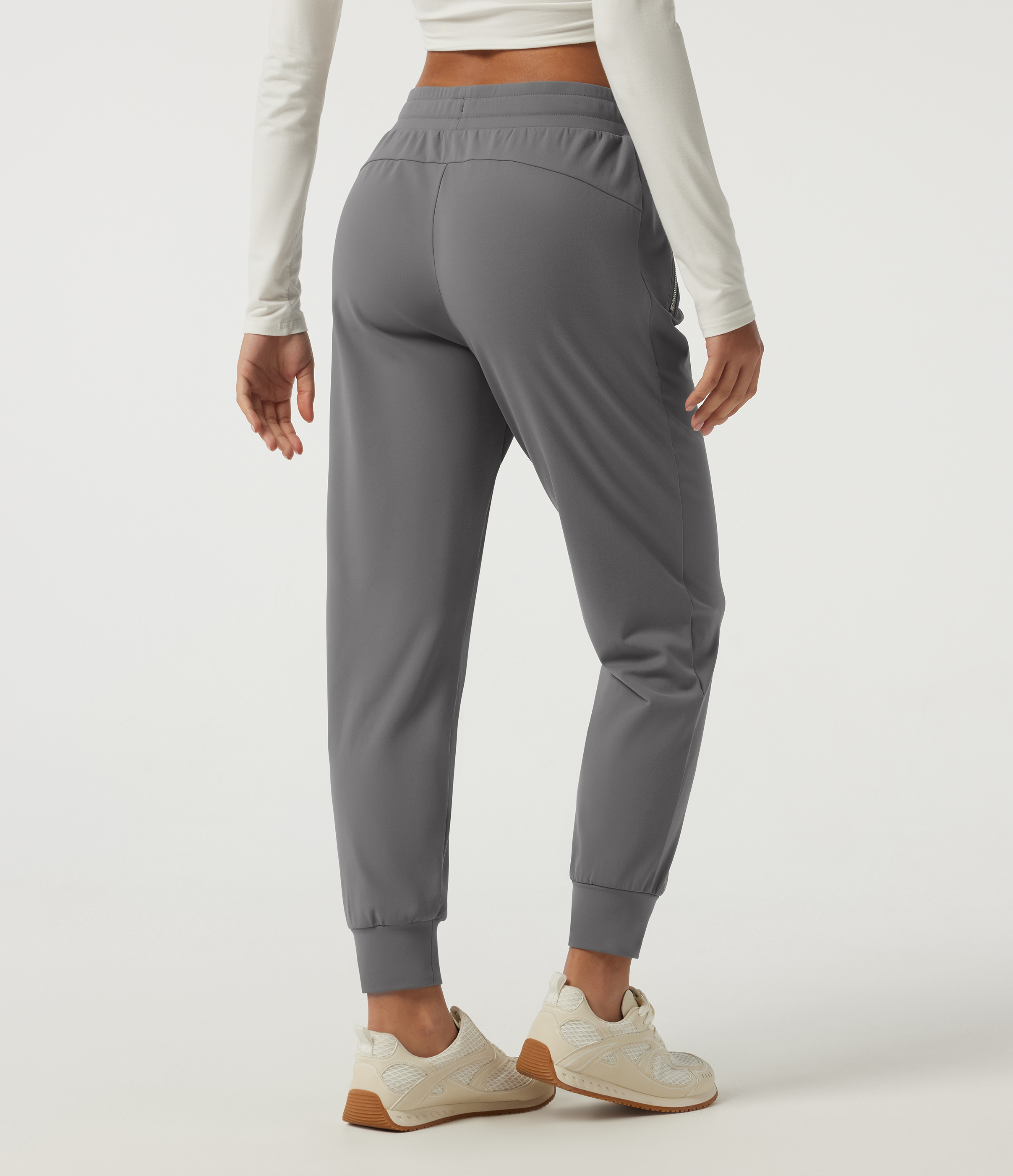 Silent Storm Mid Rise Drawstring Fleece Work Joggers with Pockets / 2