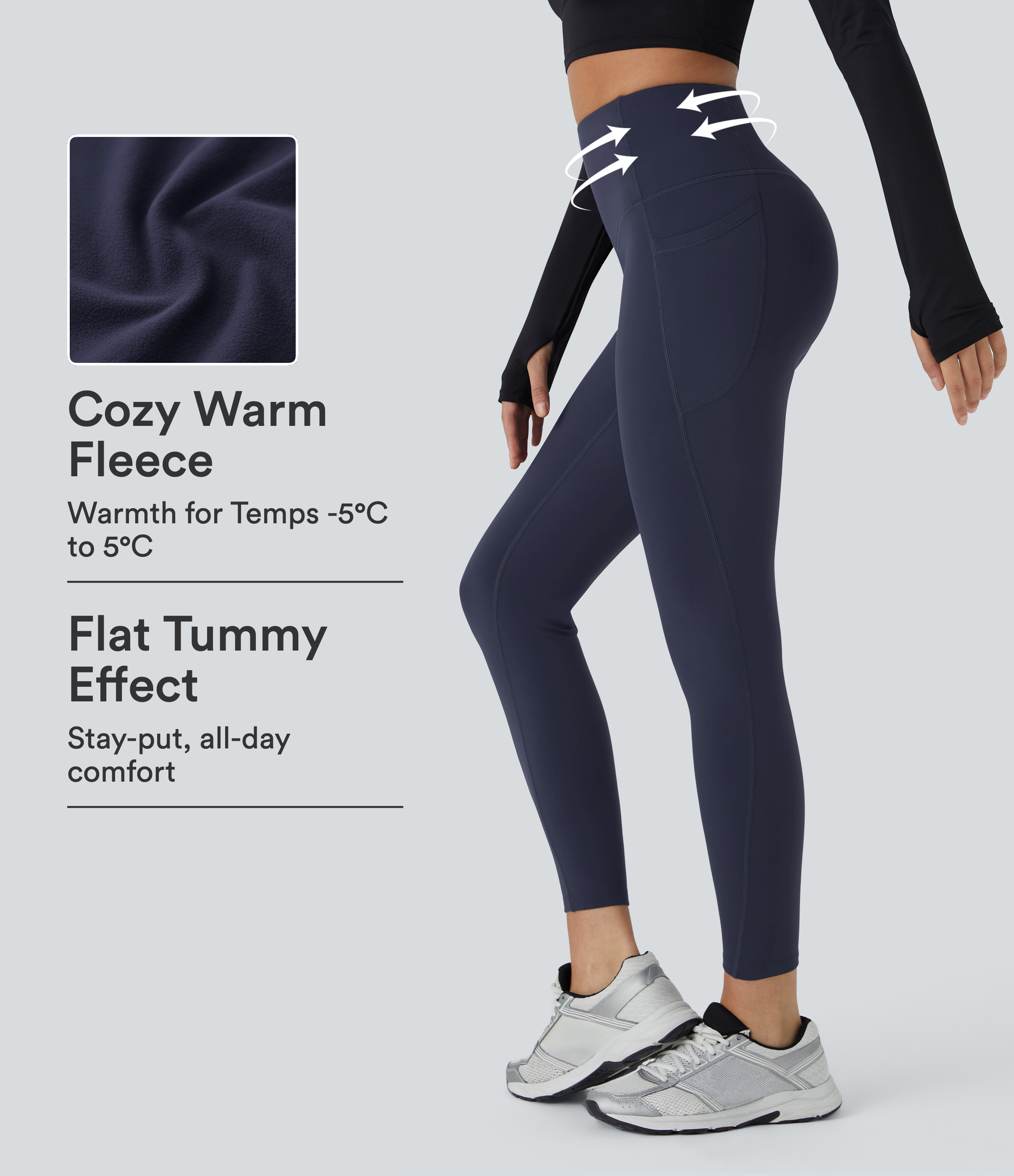 SoftlyZero™ Plush Thermal High Waisted Tummy Control Pocket Workout Leggings