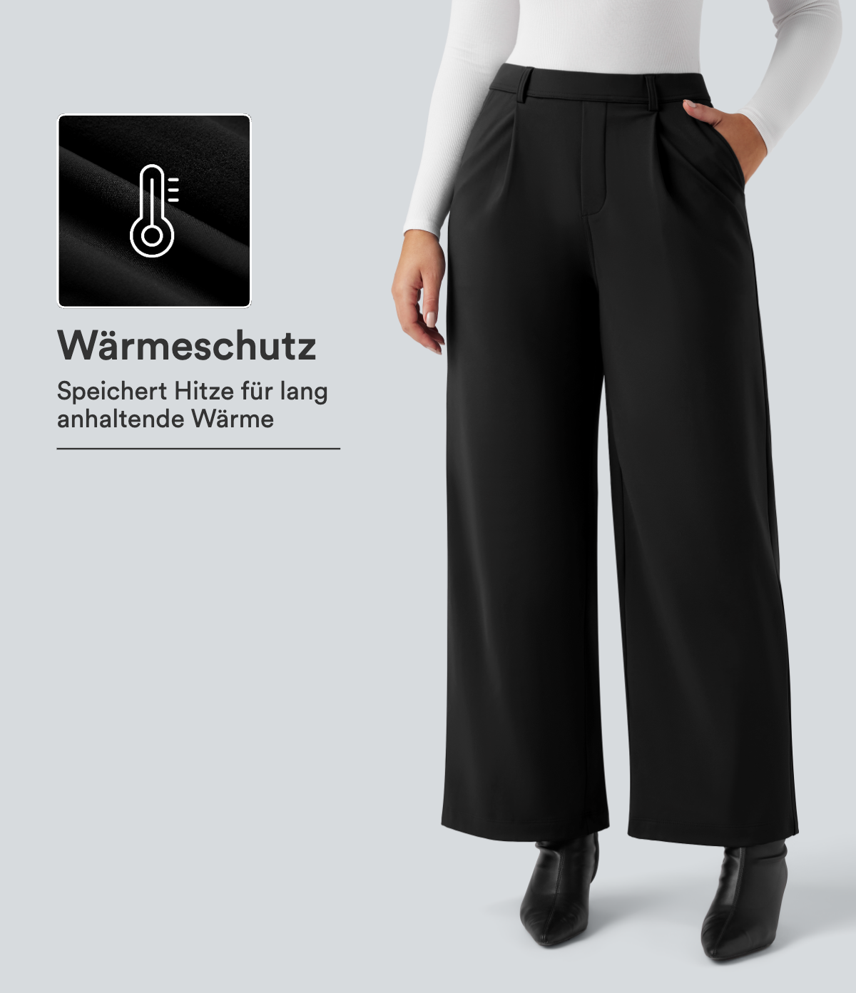 Softlyzero™ Plush - Thermo-Stoffhose mit hohem Bund, Seitentaschen und geradem Bein