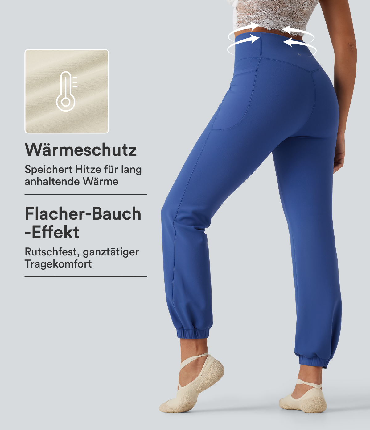 Beaucoup Blue Tanz-Ballon-Joggers mit hohem Bund, Seitentaschen und Bauchkontrolle / 1