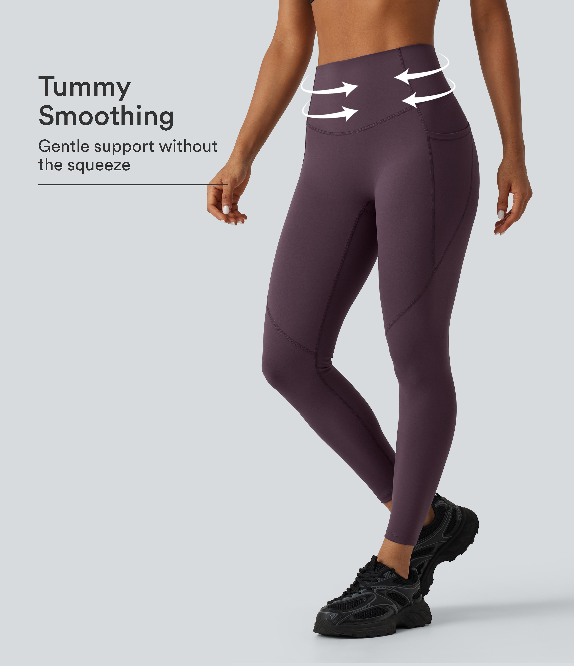 Speedwave™ Skinny legging met hoge taille en buikcorrigerende pasvorm, met reflecterende stippen, voor training en hardlopen, met zakken