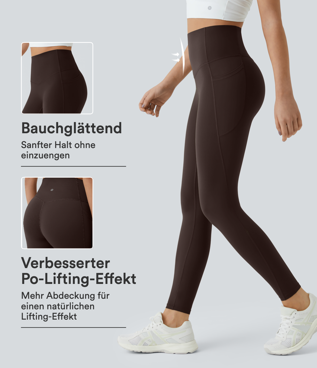 Halara UltraSculpt™ - Formende Workout-Leggings mit hohem Bund, Seitentaschen und Bauchkontrolle