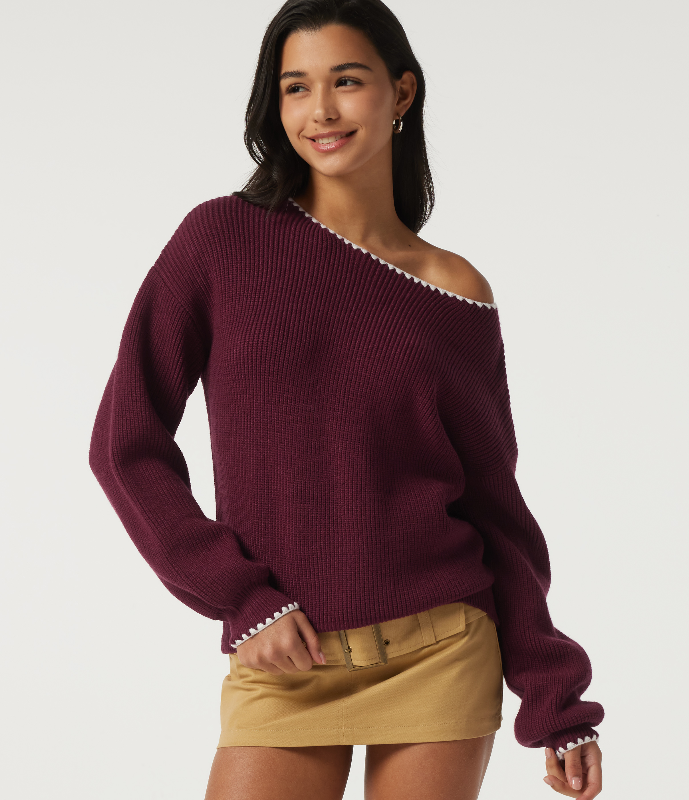 One Shoulder Long Sleeve Casual Sweater