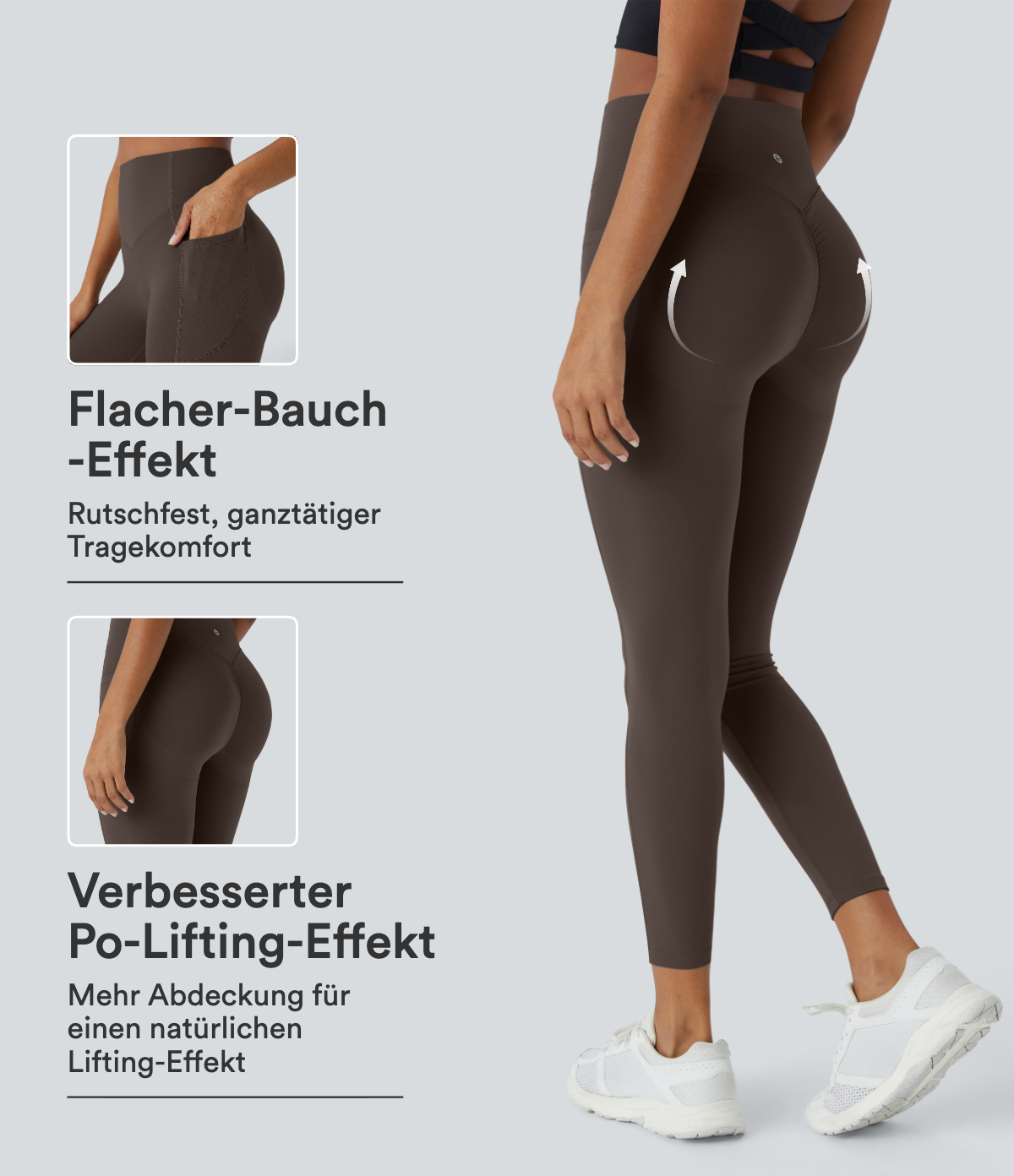 Halara UltraSculpt™ - Formende Workout-Leggings mit hohem Bund, Seitentaschen, Booty-Scrunch und Bauchkontrolle