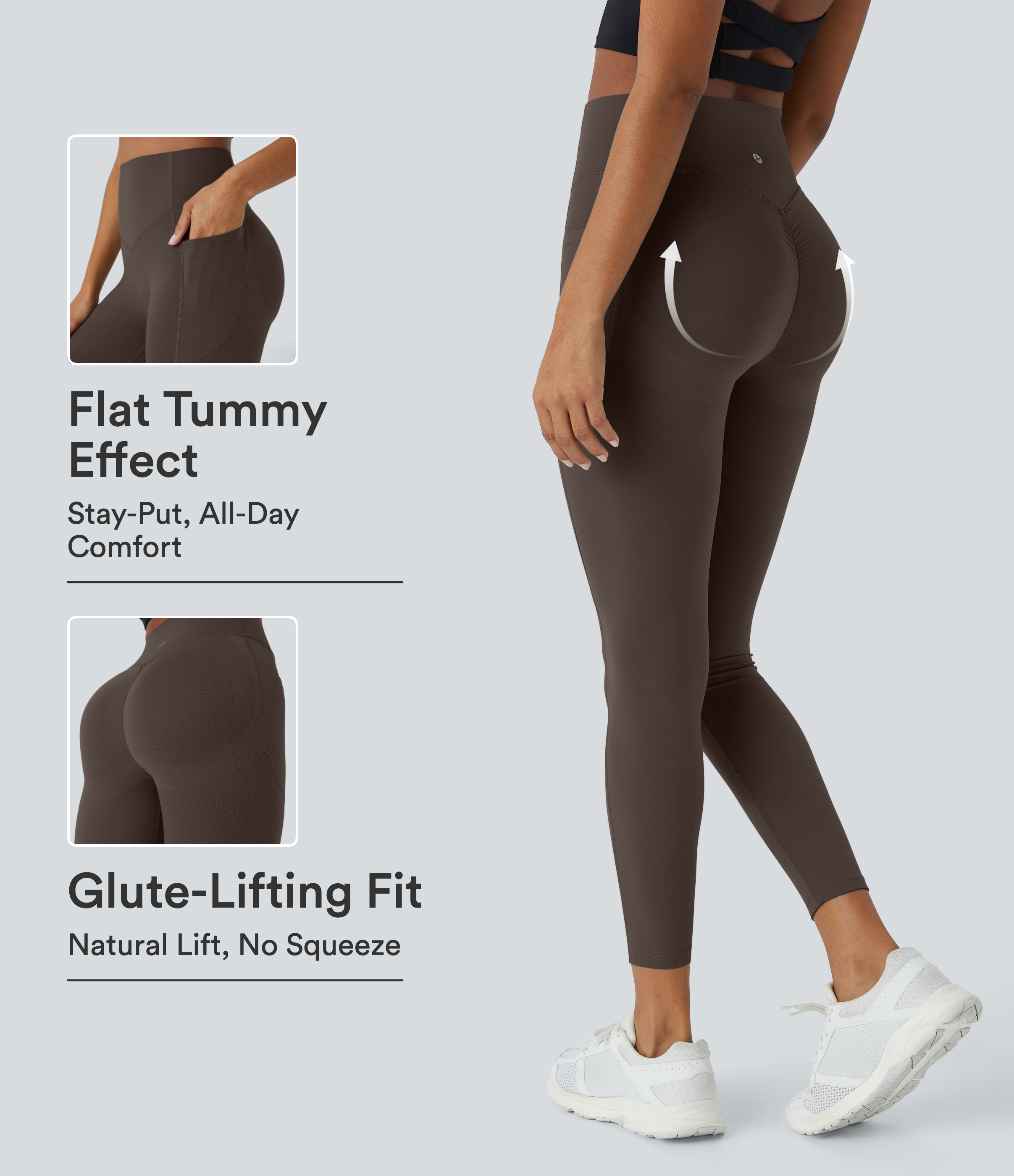 Halara UltraSculpt™ High Waisted Scrunch Butt Lifting Tummy Control Pocket Shaping Training Leggings